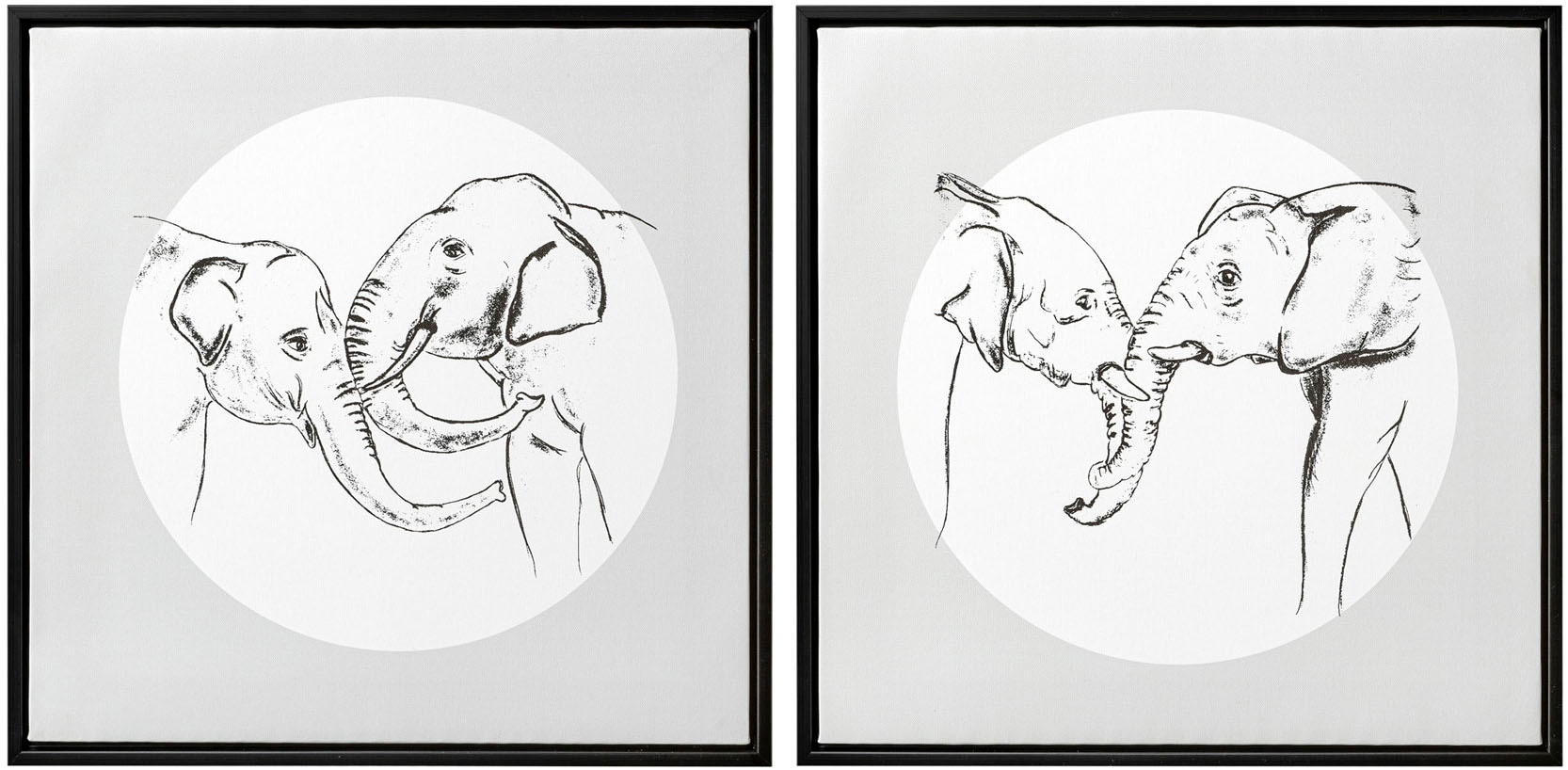 Creativ home Bild mit Rahmen "Deko-Bild Elephants" 2 Stk. tlg. günstig online kaufen