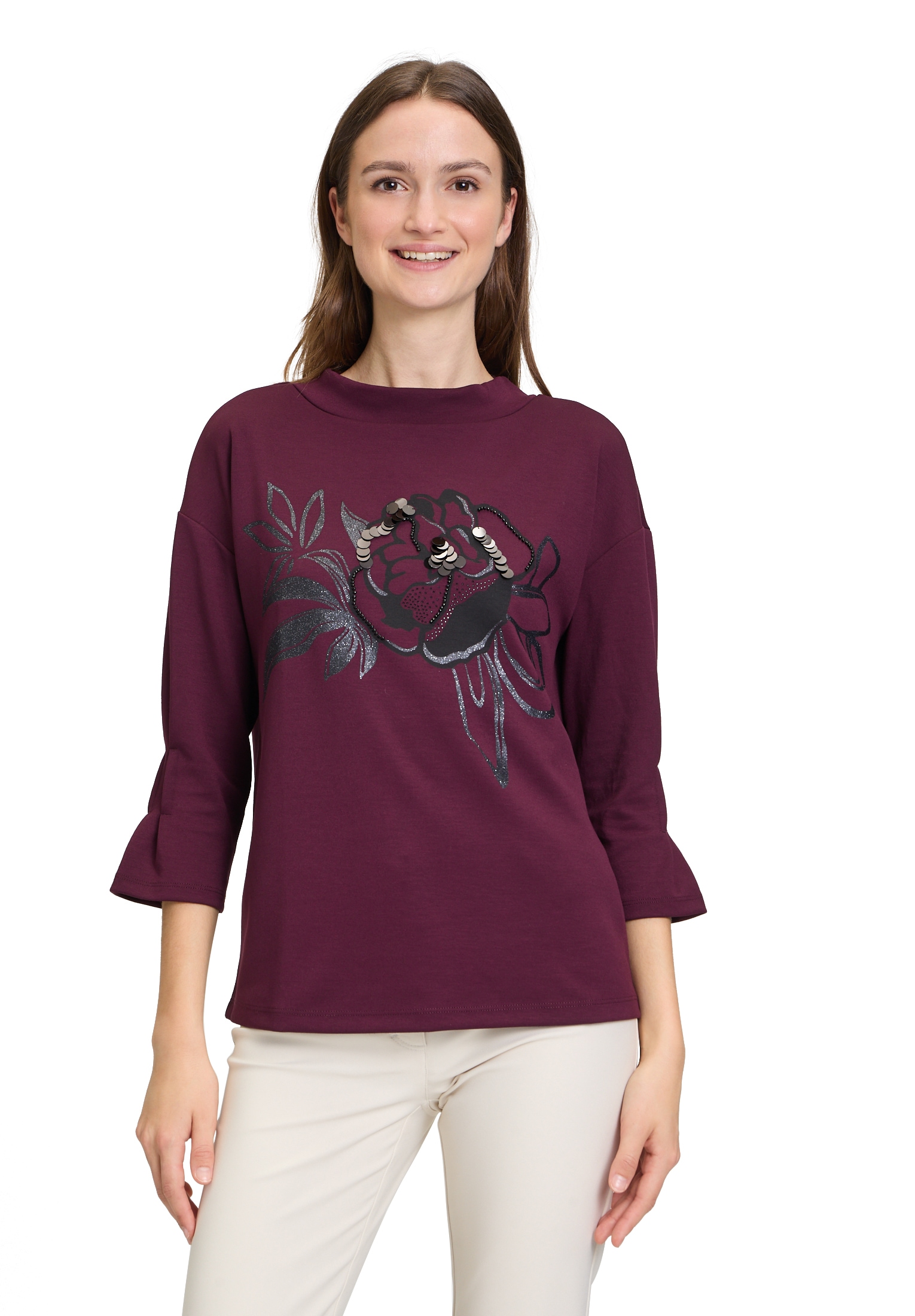 Sweatshirt »Betty Barclay Sweatshirt mit Trompetenärmeln«, Applikation