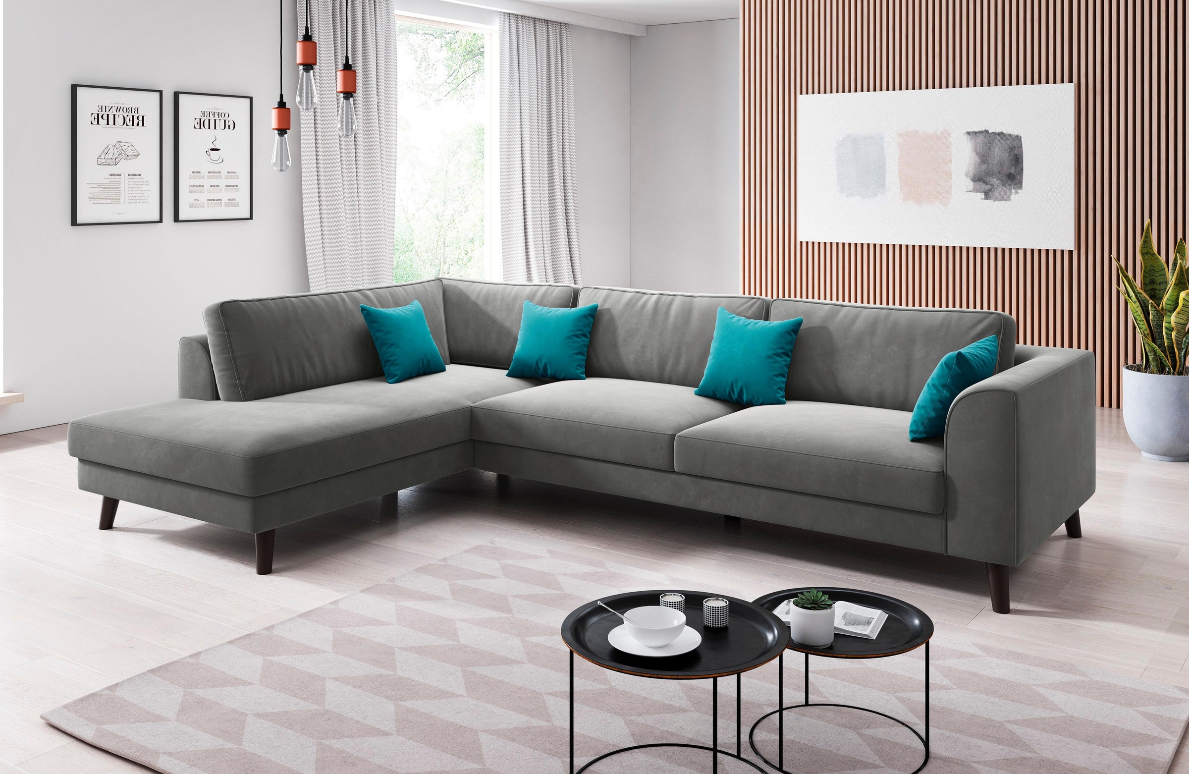 INOSIGN Ecksofa "Laurentia, L-Form", mit 4 Zierkissen, Ottomane links oder günstig online kaufen
