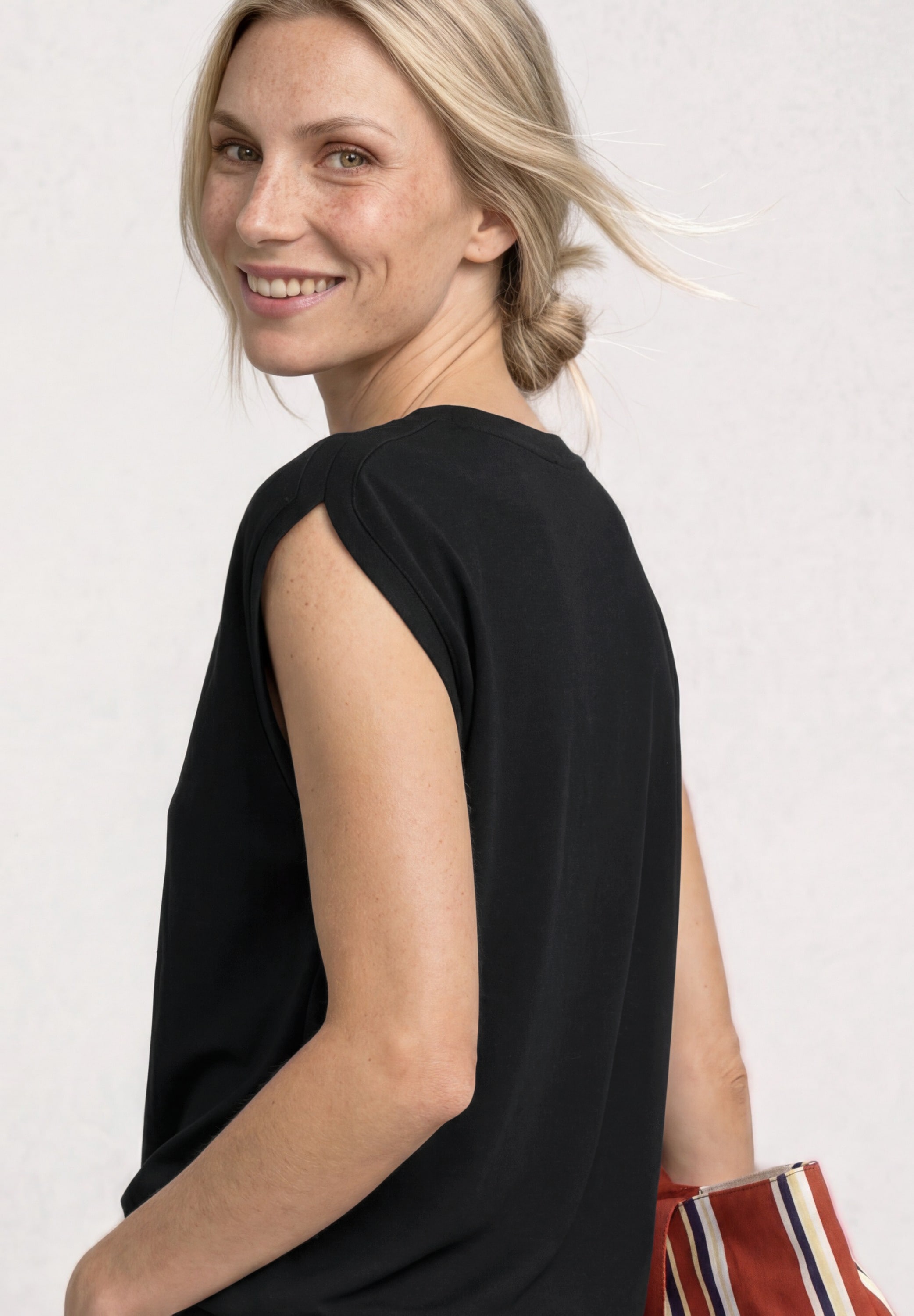 STREET ONE Shirttop Sommershirt mit Raffung