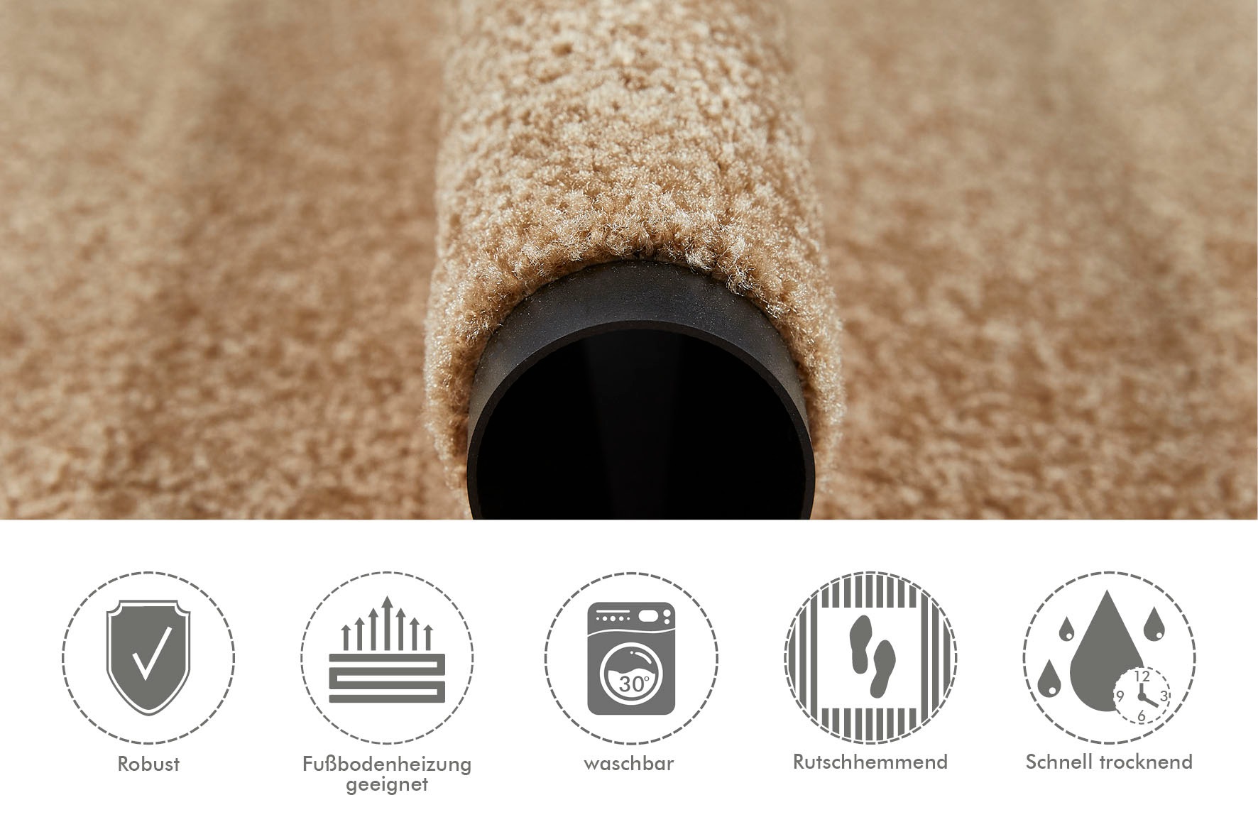 Andiamo Fußmatte »Super Wash & Clean, Made in Belgium«, rechteckig, 7 mm Höhe, Schmutzfangmatte, Uni Farben, rutschhemmend, waschbar