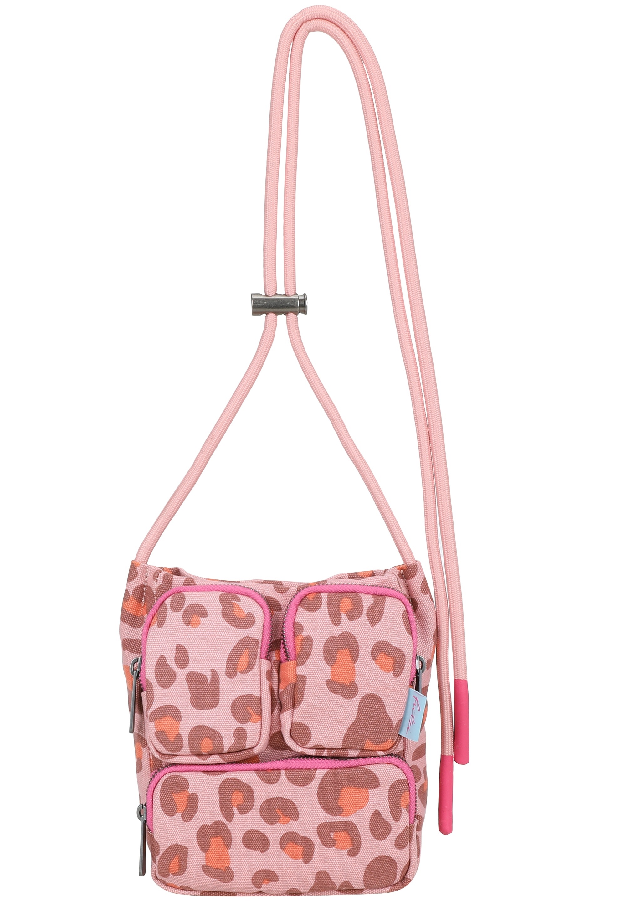 Fritzi Aus Preußen Schultertasche FRITZI AUS PREUSSEN "Donny Cross", Damen, Gr. B/H/T: 7cm x 18cm x 14cm, rosa, Baumwolle, unifarben, Taschen Schultertasche, mit zwei aufgesetzten Vordertaschen