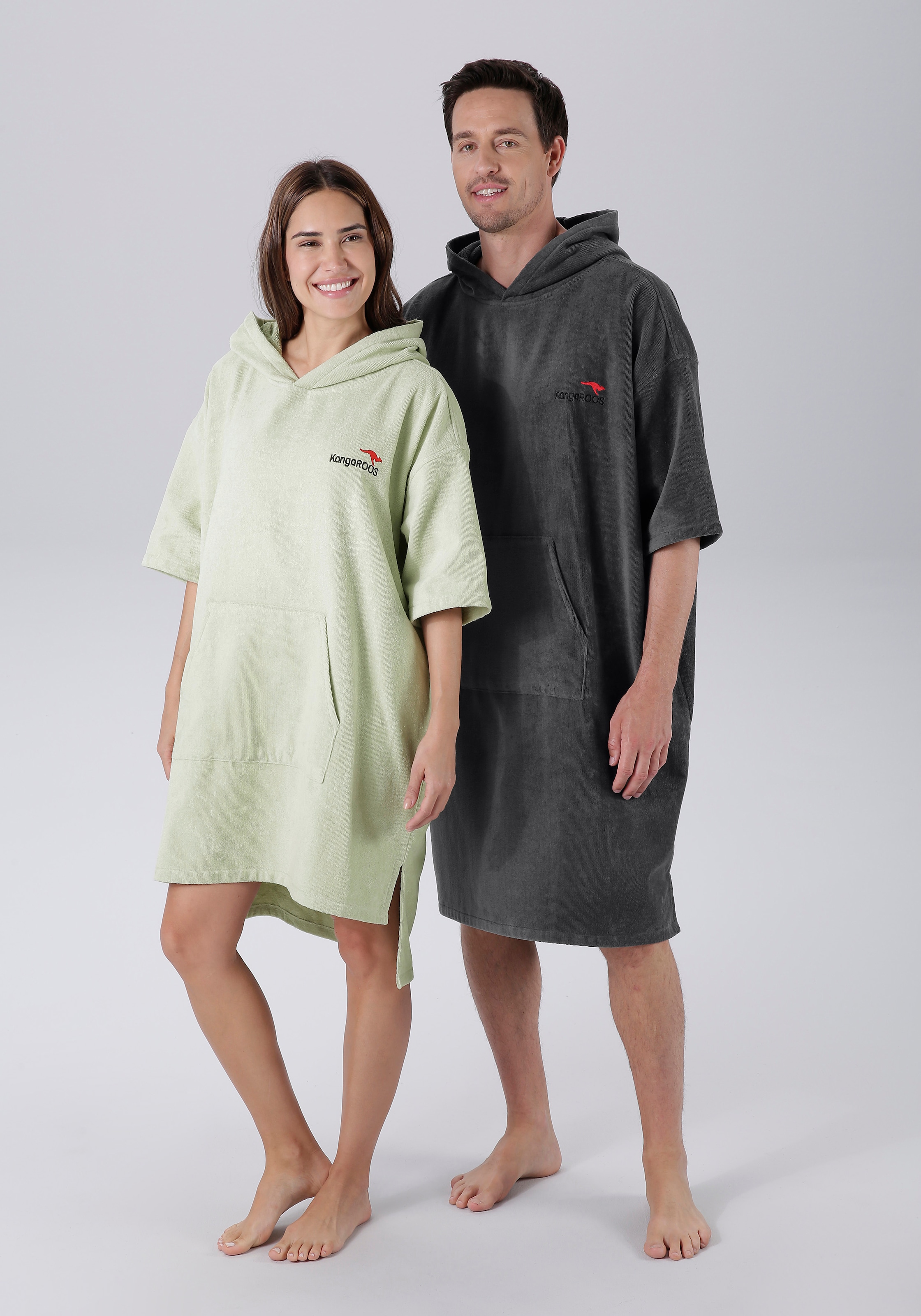 KangaROOS Badeponcho "Summer", (1 St.), Surf Poncho, Kapuze, mit Bauchtasche