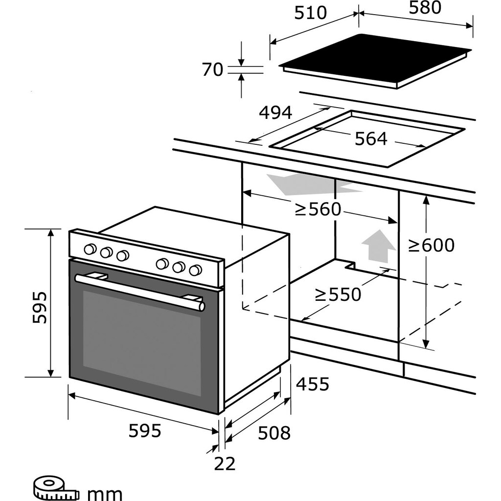 exquisit Elektro-Herd-Set »EHE 156-2.1«, EHE 156-2.1