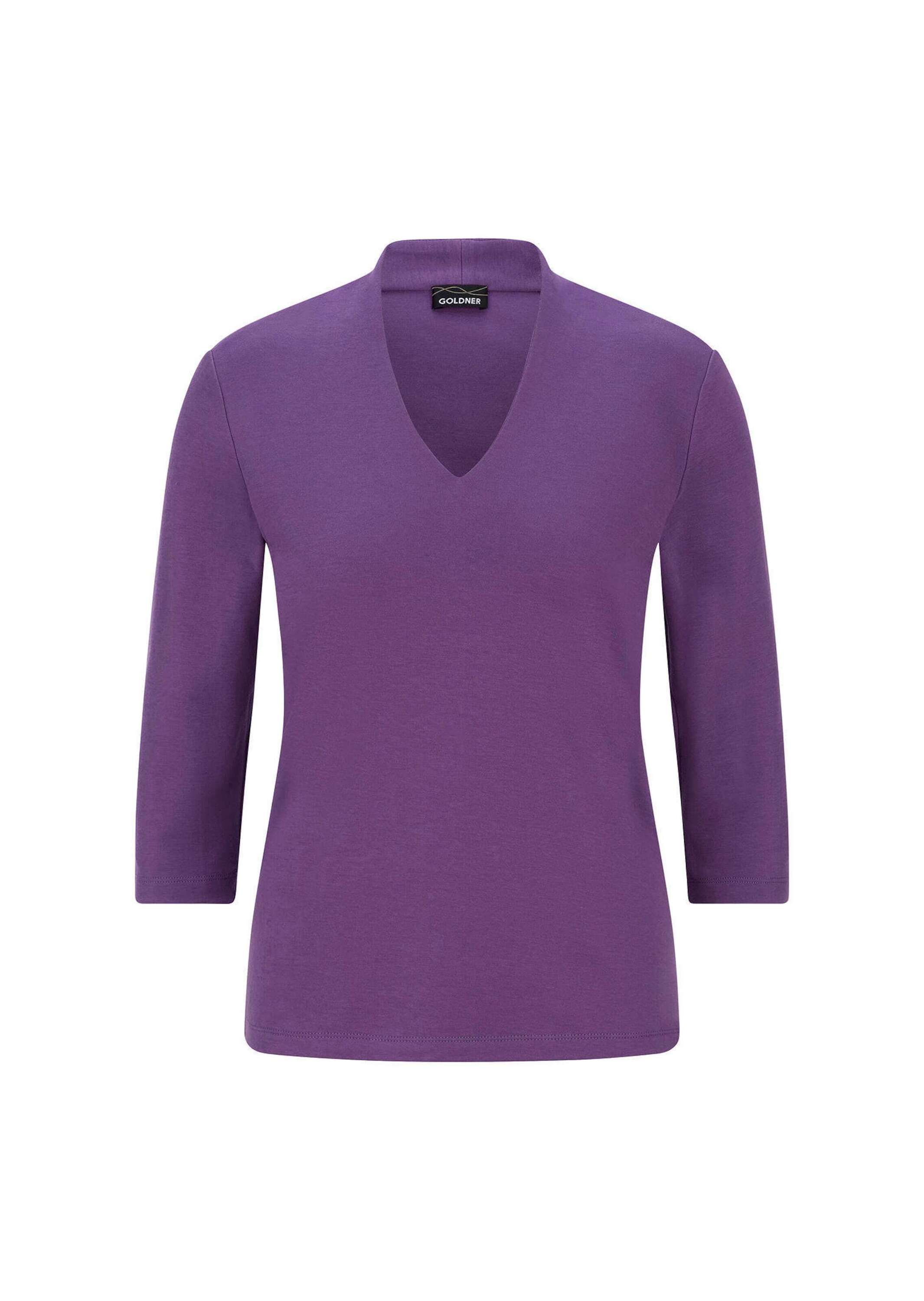 GOLDNER Kurzarmshirt "Elegantes Basic-Shirt mit V-Ausschnitt" V-Ausschnitt