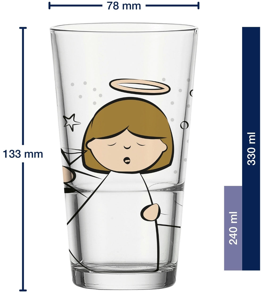 LEONARDO Gläser-Set »SILENZIO Trinkglas mit Motiv«, (Set, 6 tlg.), Engel, 6er Set, 330ml