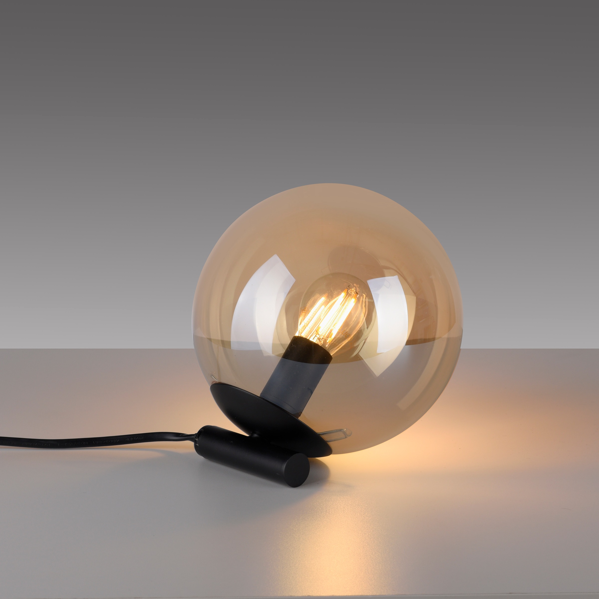my home Tischleuchte »Nymölla«, 1 flammig, Leuchtmittel E14 | ohne Leuchtmittel, Tischleuchte mit großer Glaskugel, amberfarben oder opal matt weiß