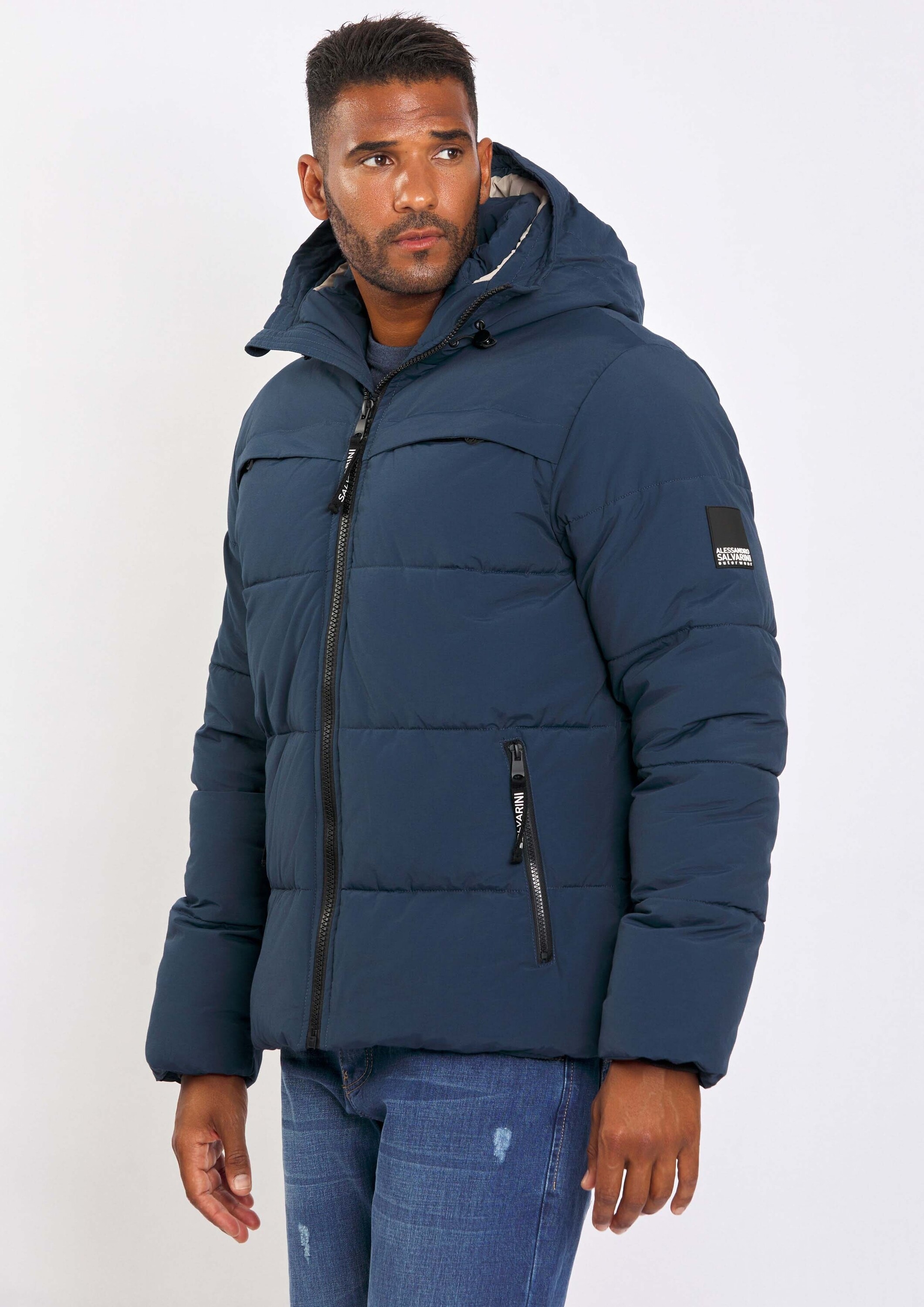 Alessandro Salvarini Winterjacke »ASDiego«, mit extra hohem Kragen und vielen Taschen