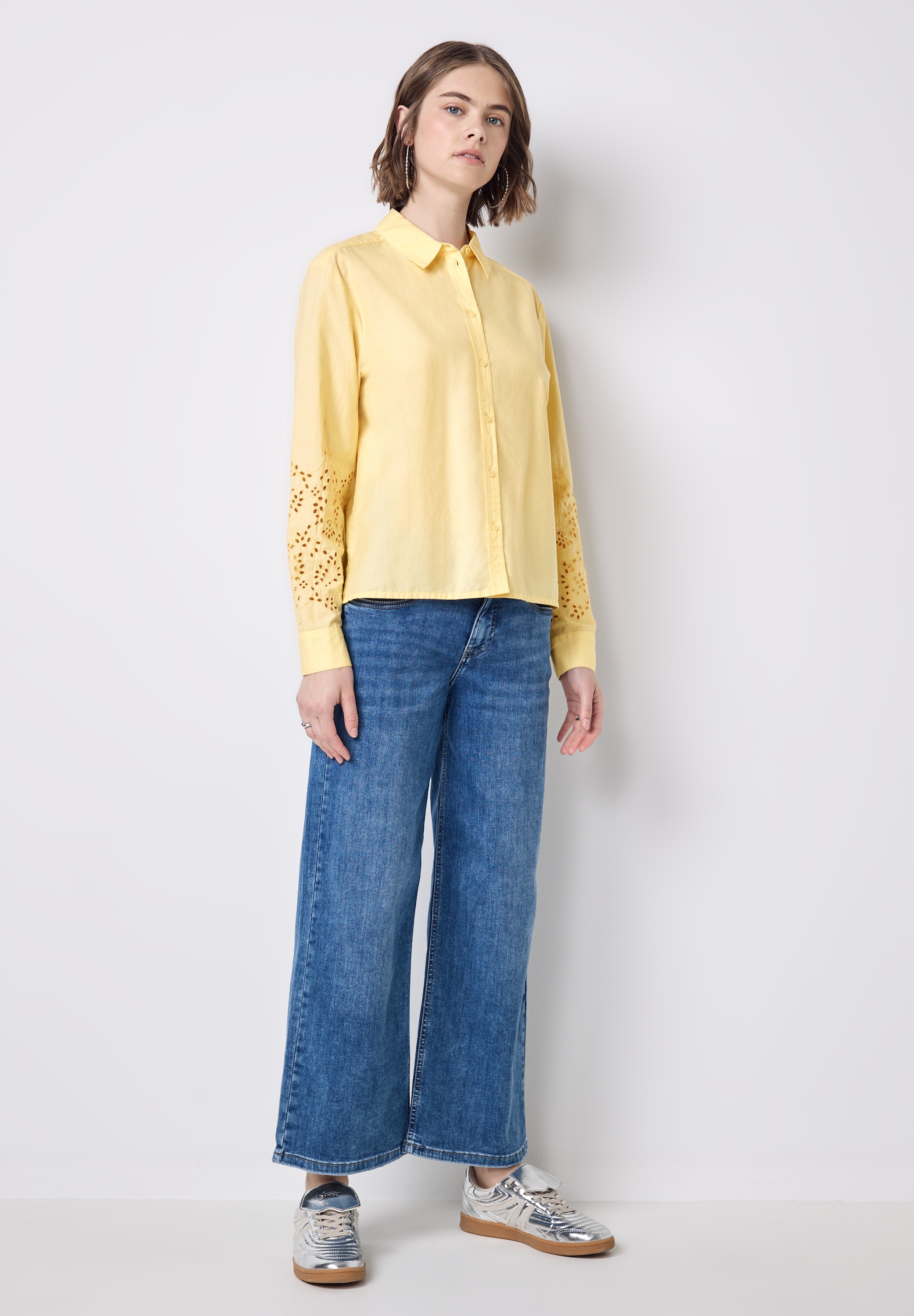 STREET ONE STUDIO Hemdbluse, aus reiner Baumwolle
