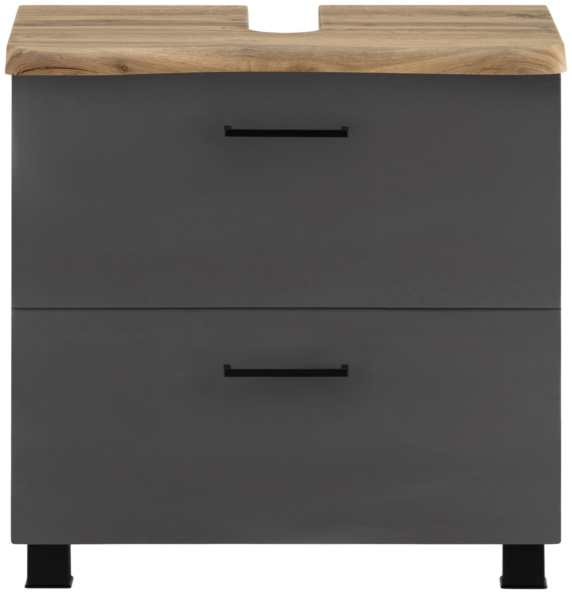 welltime Badmöbel-Set »"Trento", Badezimmer-Set, Hängeschrank, Unterschrank, Hochschrank«, (5 St.), Waschbeckenunterschrank, Spiegelschrank inkl. Aufbauleuchte