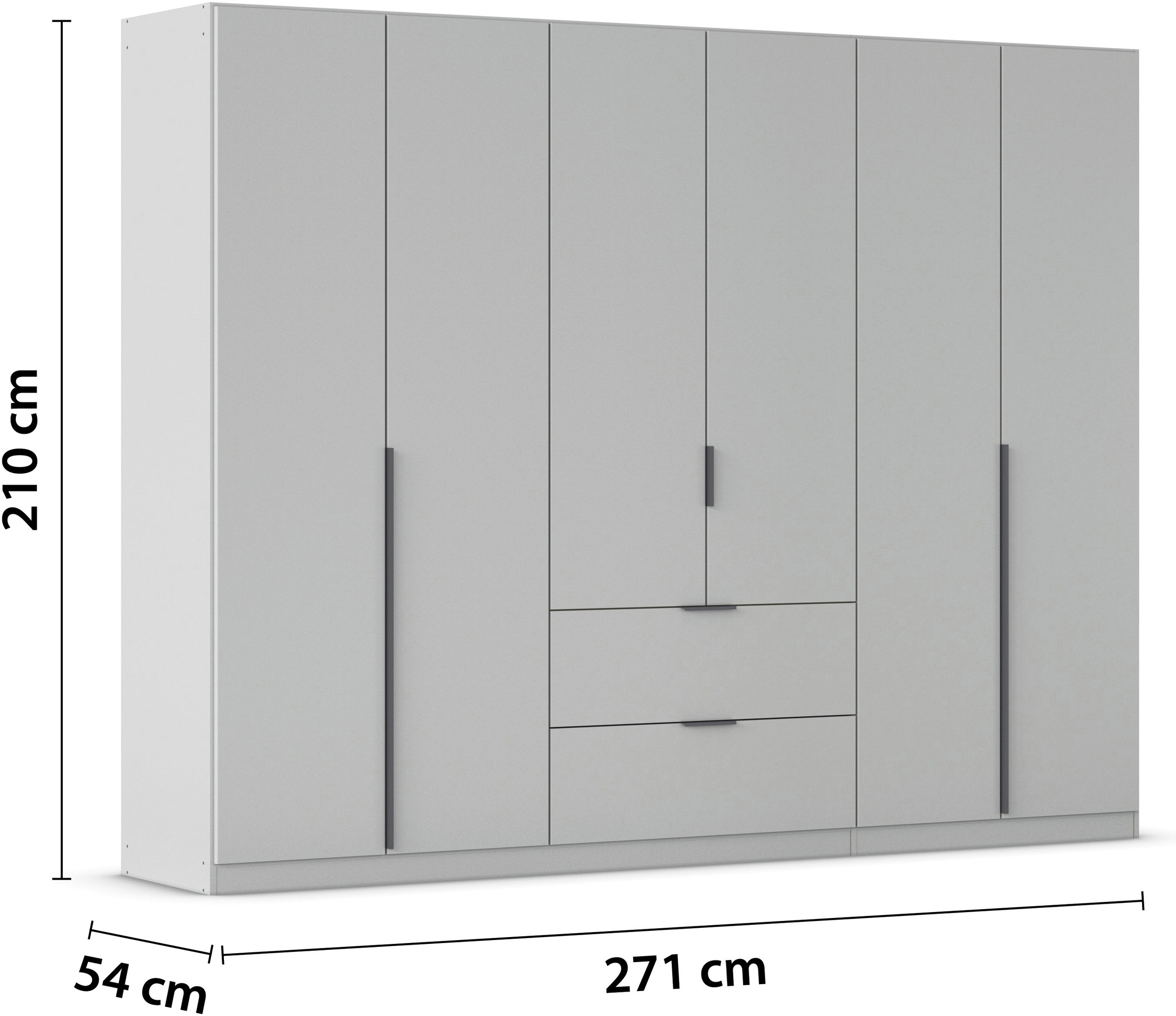 rauch Drehtürenschrank »Kleiderschrank Schrank Garderobe AGORDO mit Dekor- oder Hochglanzfront«, (in zwei Griff-Farben mit Dekor- oder Hochglanzfront), mit Außenschubkästen, in 6 Breiten und 2 Höhen MADE IN GERMANY