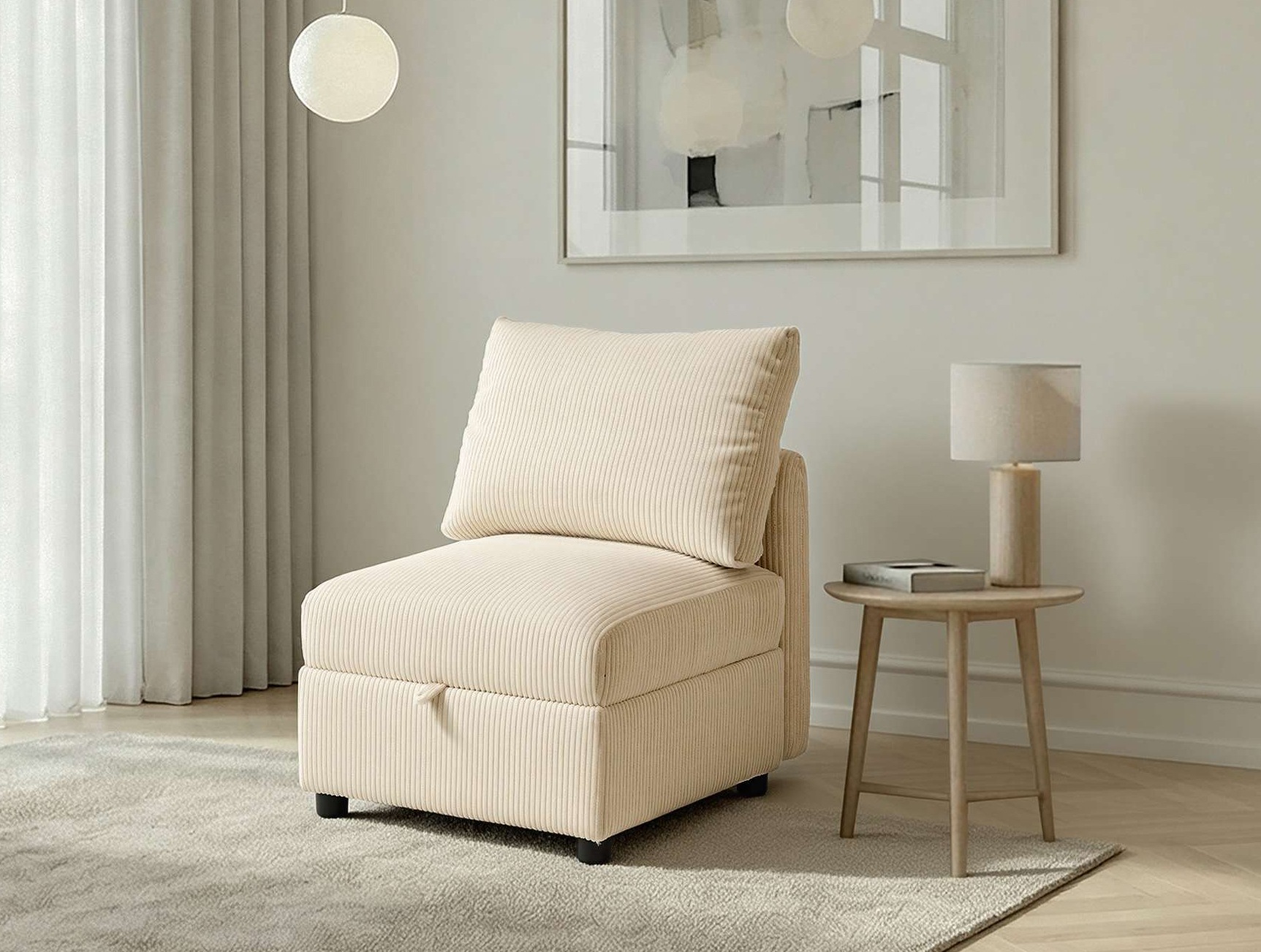 Dorel Home Sessel »STILHUS Sofa-Mittel-Element, mit Stauraum, Breite 65 cm, Cord-Bezug« als Modul oder separat verwendbar - individuell kombinierbar