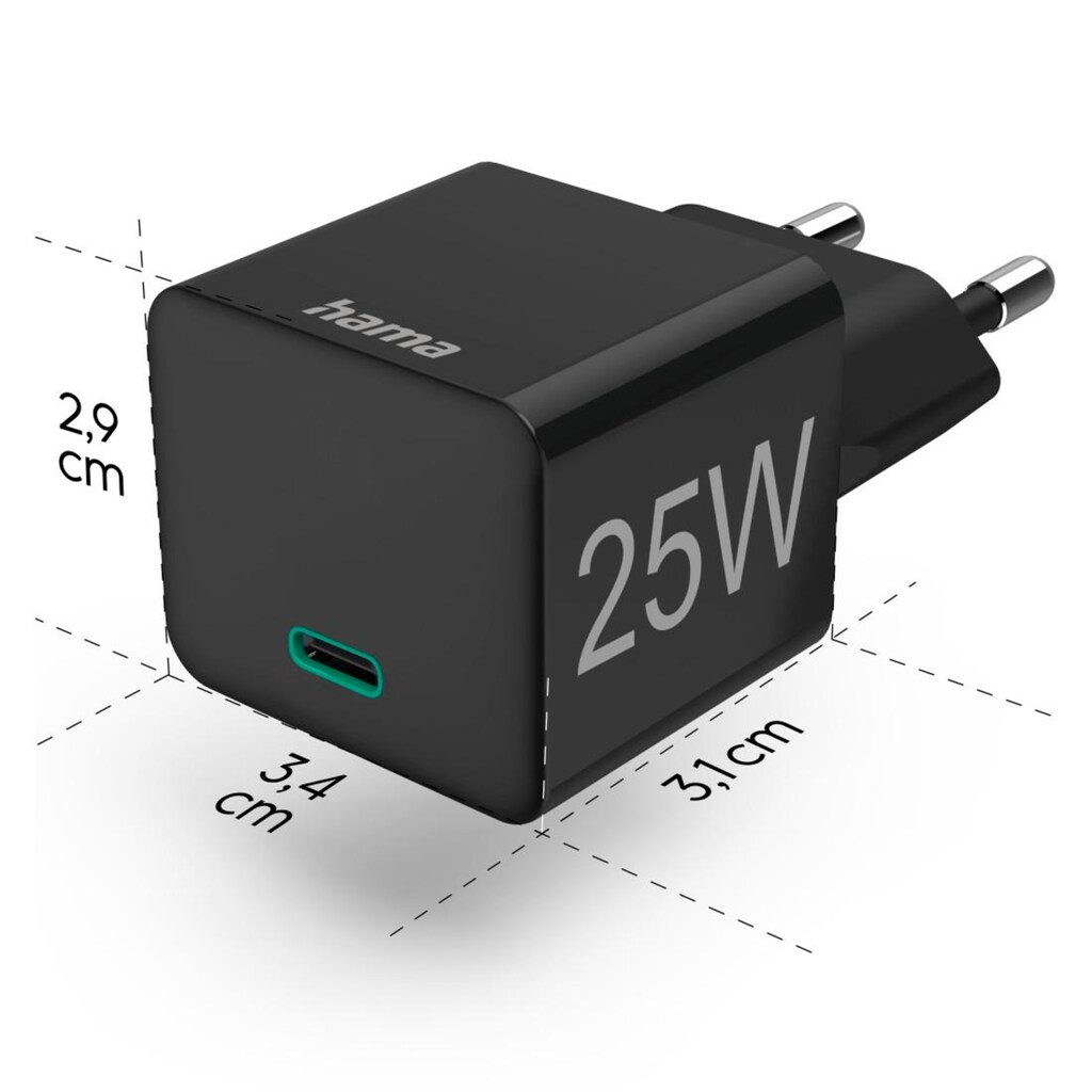 Hama USB-Ladegerät »Ladegerät 20 Watt, Schnellladegerät mit Power Delivery u. Quick Charge«