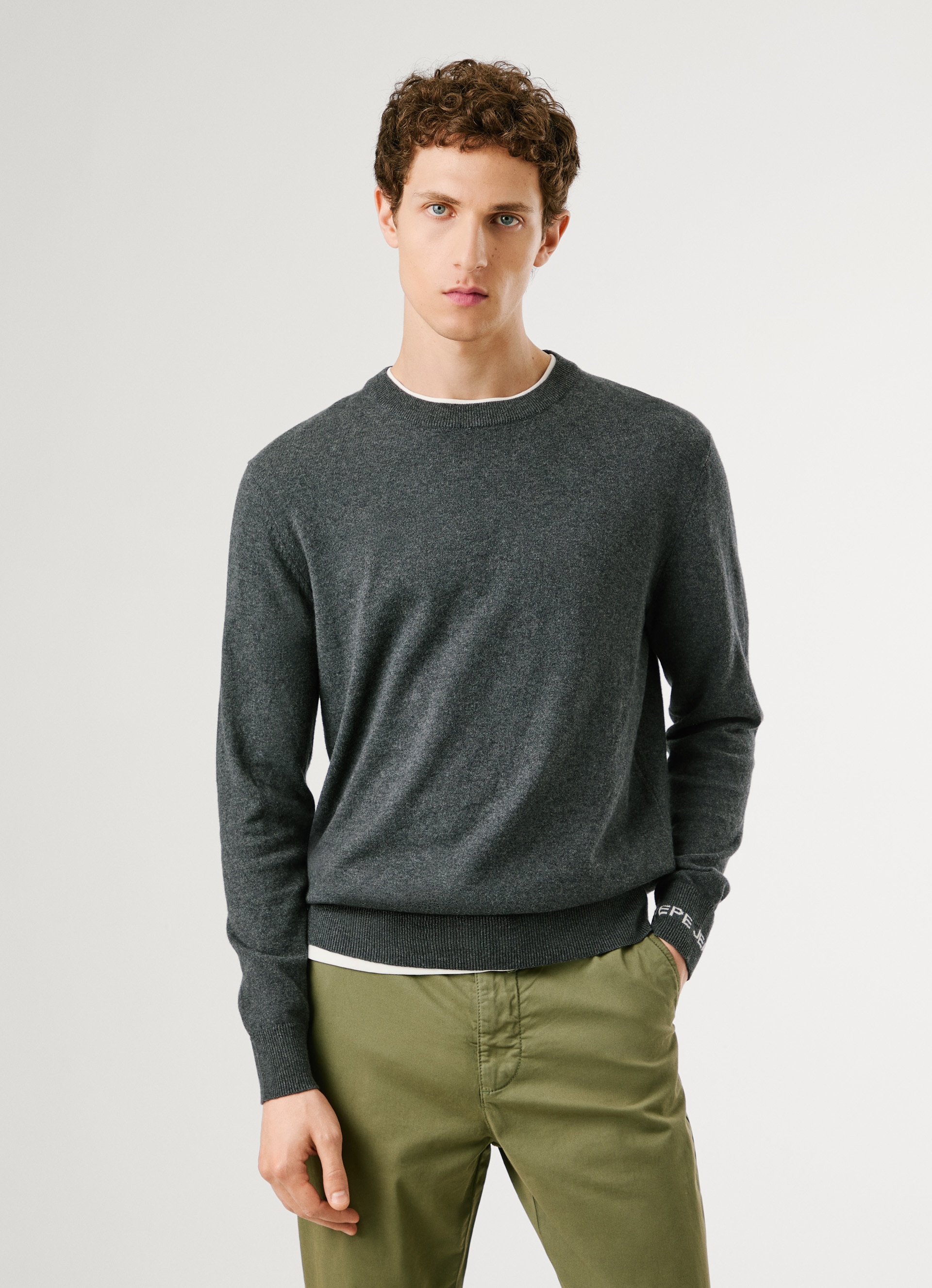 Pepe Jeans Strickpullover "ANDRE CREW NECK", mit Rundhals, Logo-Jacquard günstig online kaufen