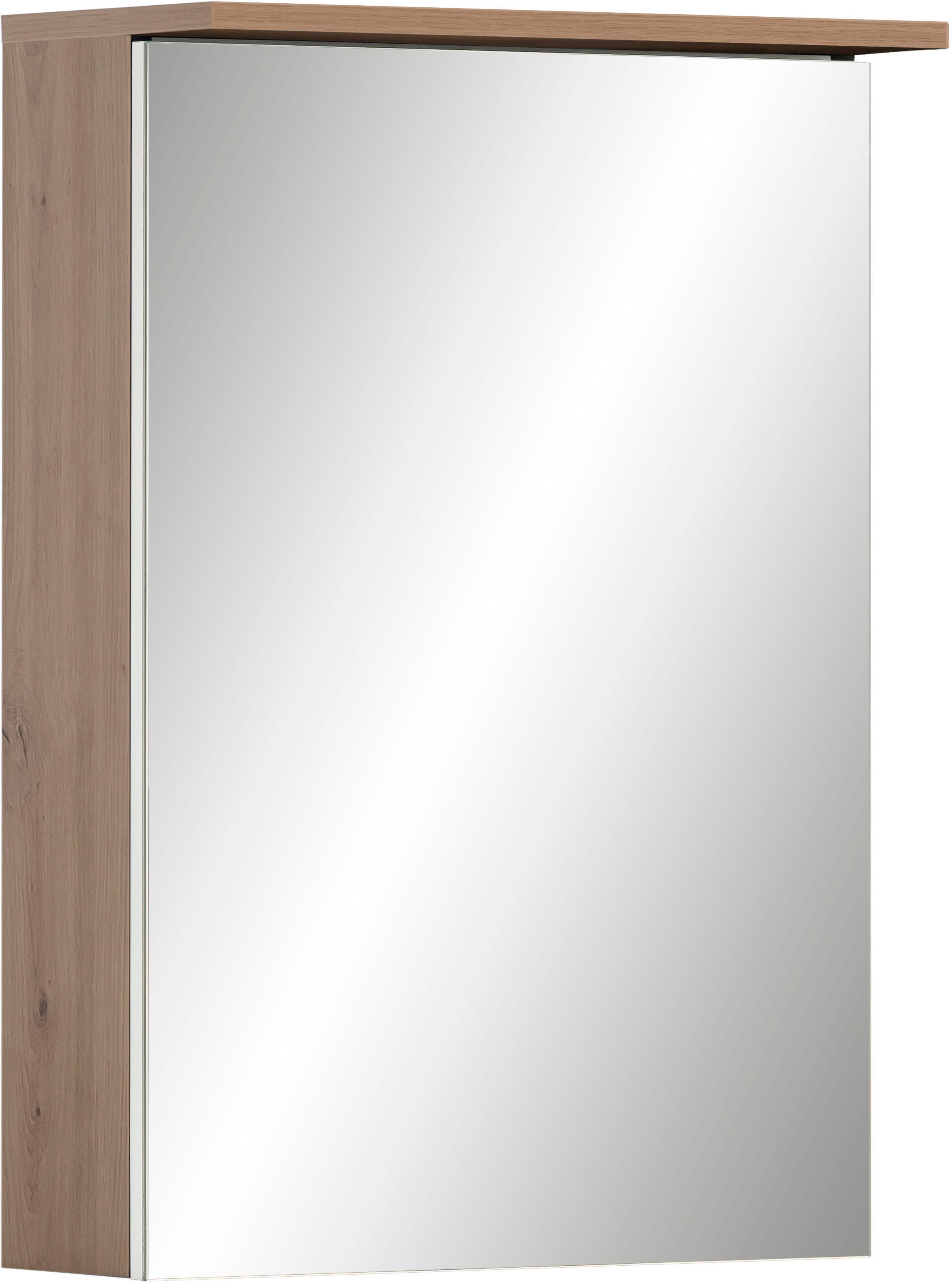 Schildmeyer Badezimmerspiegelschrank "Jesper Breite 50,4 cm", Mit LED-Beleuchtung und Schalterbox,höhenverstellbare Glas