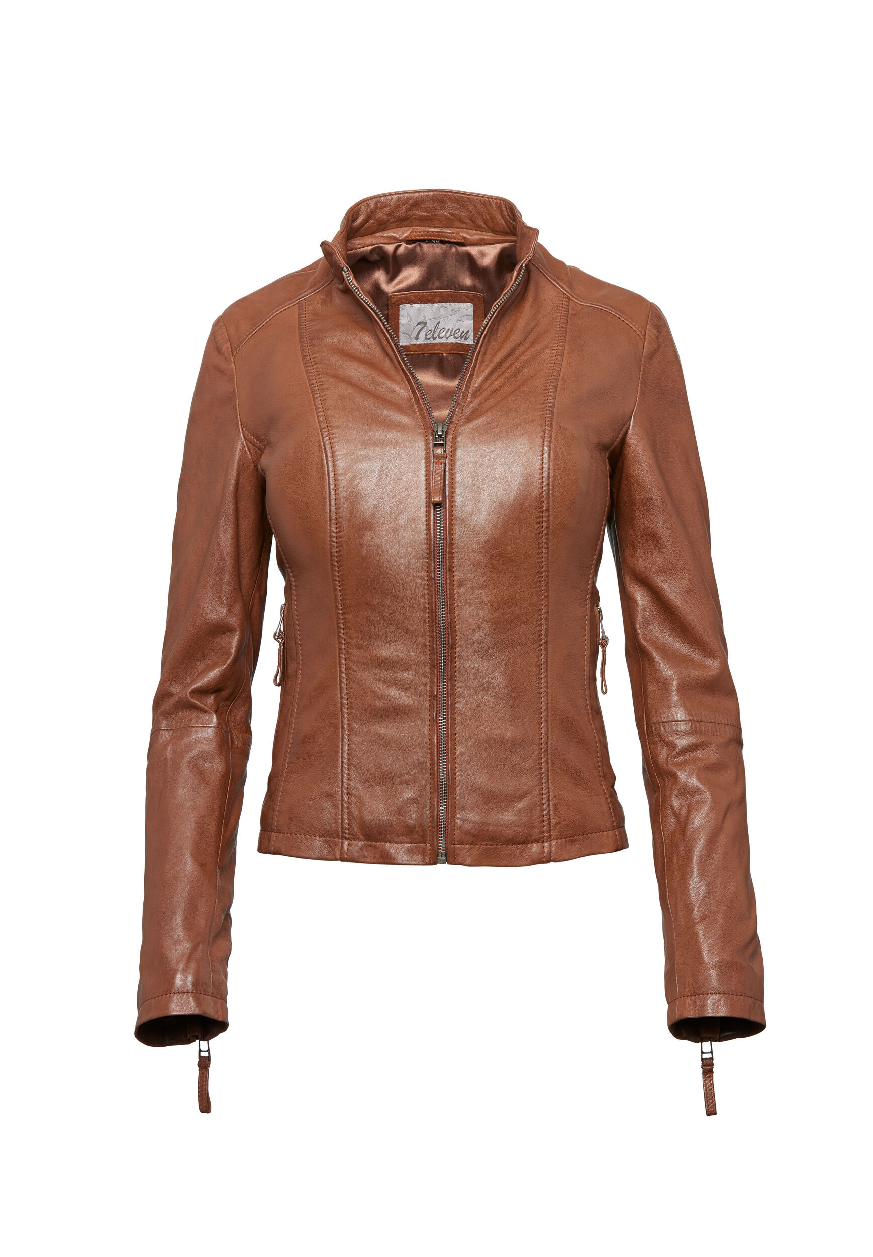 7eleven Lederjacke "SEPenelope" ohne Kapuze mit Stehkragen