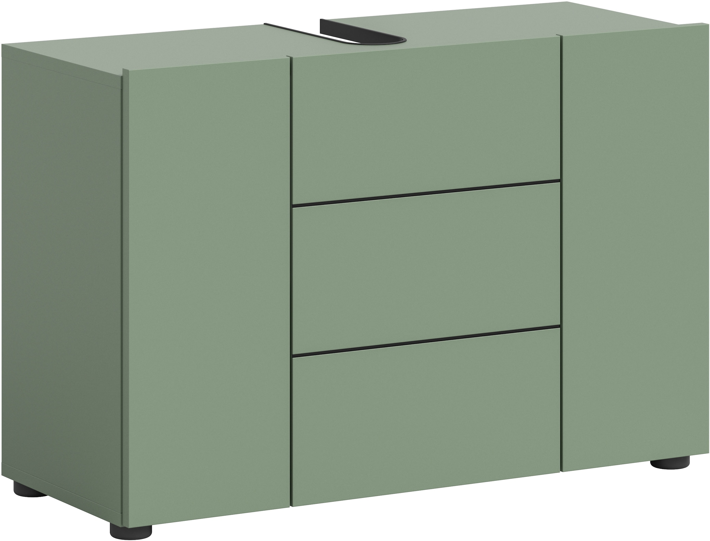 welltime Waschbeckenunterschrank "BIEL, Breite: 82 cm, 3 Türen, 4 Fächer, S günstig online kaufen