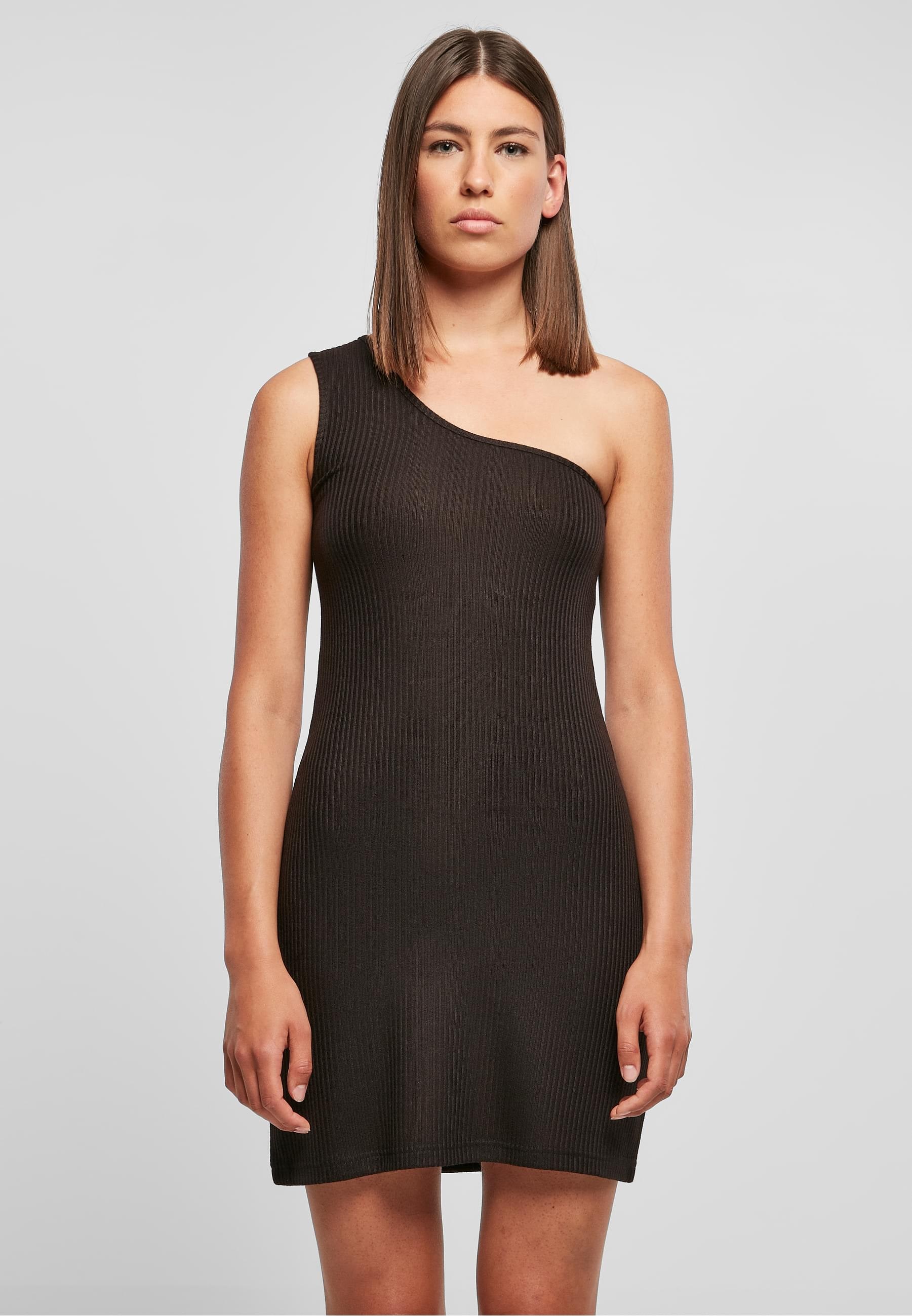 URBAN CLASSICS Shirtkleid »Urban Classics Damen Ladies Rib One Shoulder Dress«, (1 tlg.)