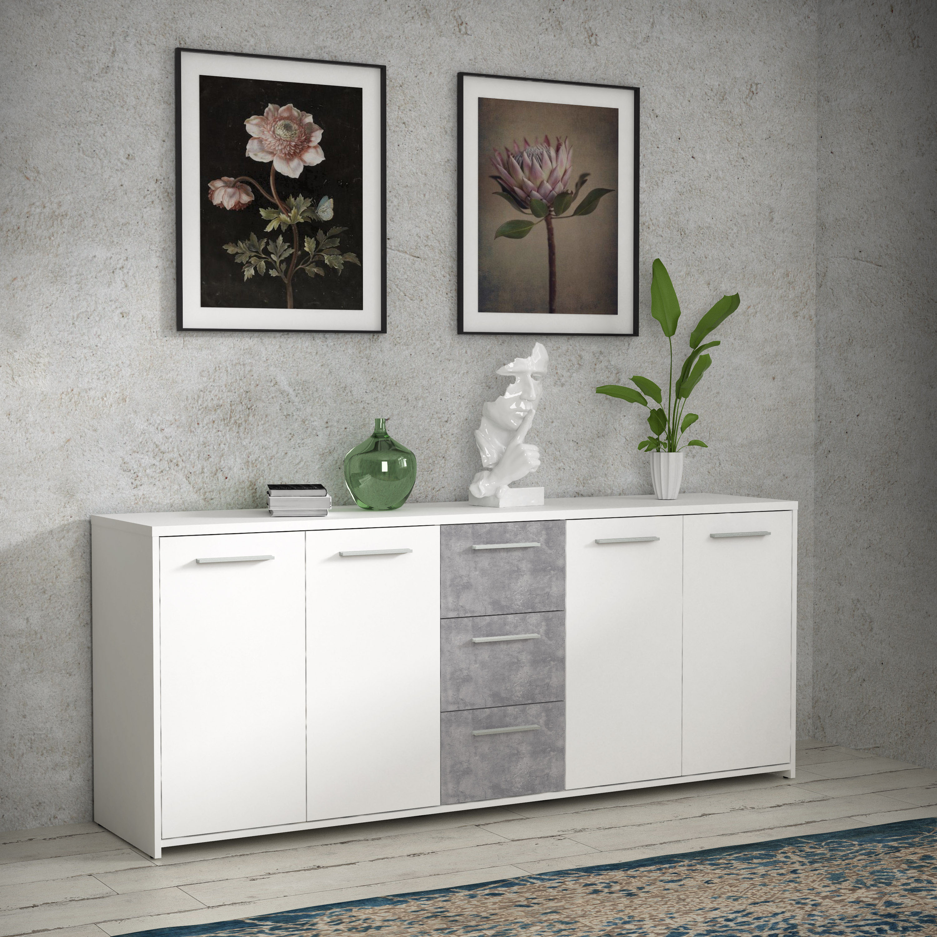 FORTE Sideboard "Sideboard, 180 cm Breit, 3 Schubkästen, viel Platz"