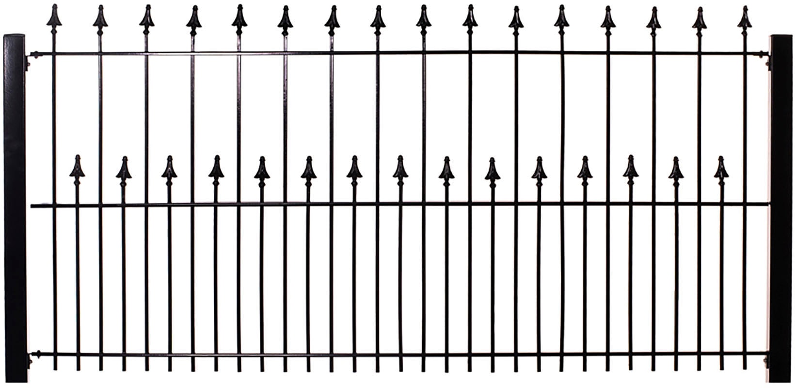 Zierzaun »Zierzaun-60x60«, schwarz, 100 cm hoch, 10 Elemente für 20 m, 11 Pfosten