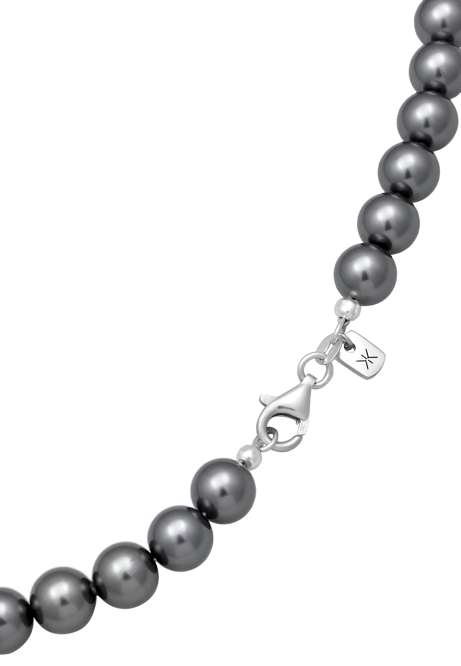 Kuzzoi Silberkette »Halskette Herren Perlenkette synthetische Perlen 925 Silber«