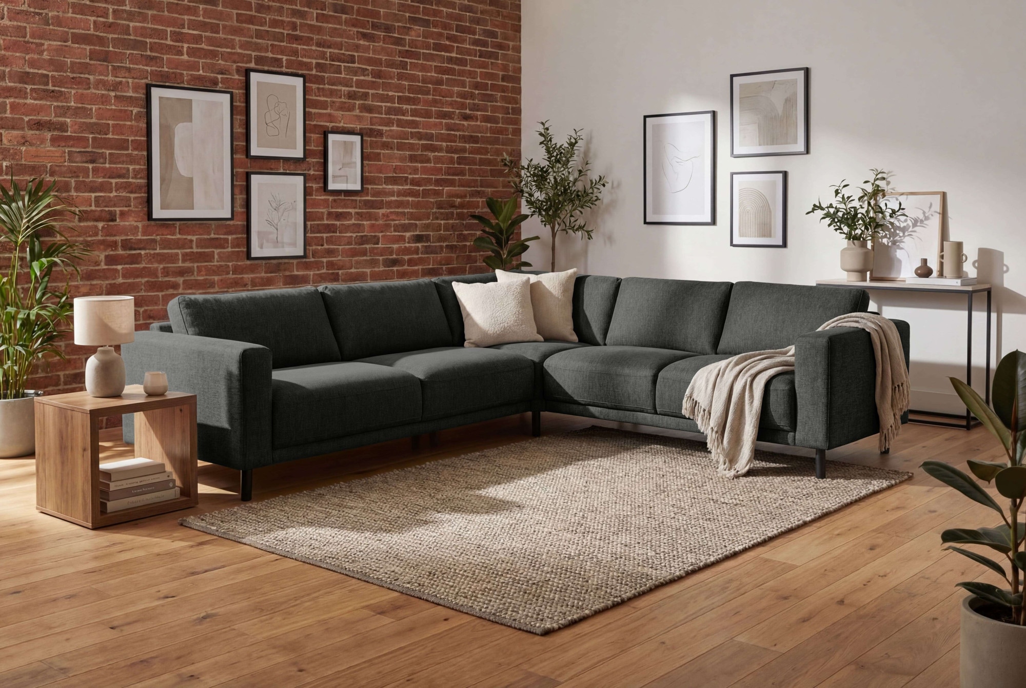 OTTO home Ecksofa "Sveeva, L-Form, B.288 cm, schwarze Metallfüße" langlebiger Webstoff, mit Wellenunterfederung, viele Farben