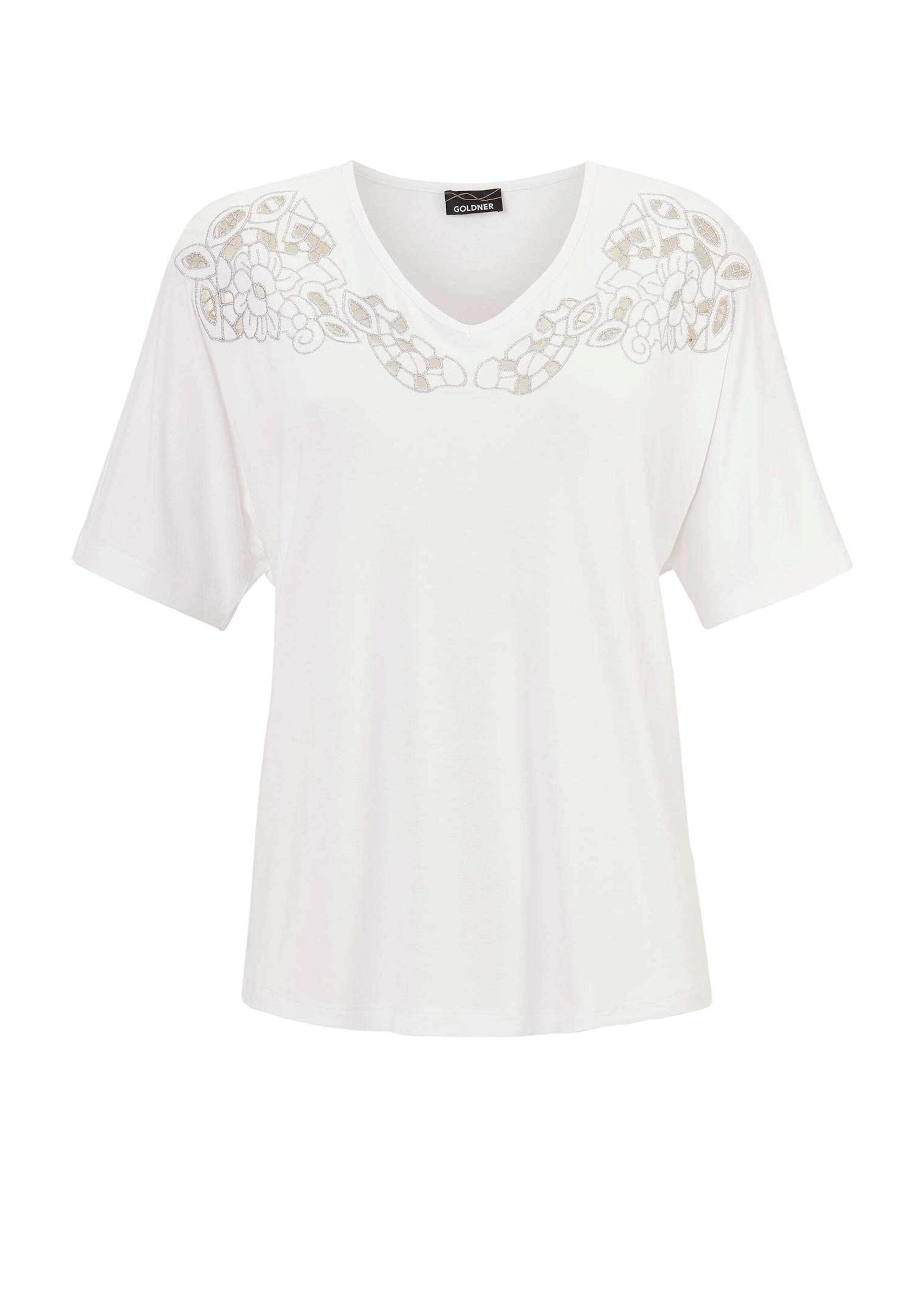 GOLDNER Kurzarmshirt "Top mit V-Ausschnitt" günstig online kaufen