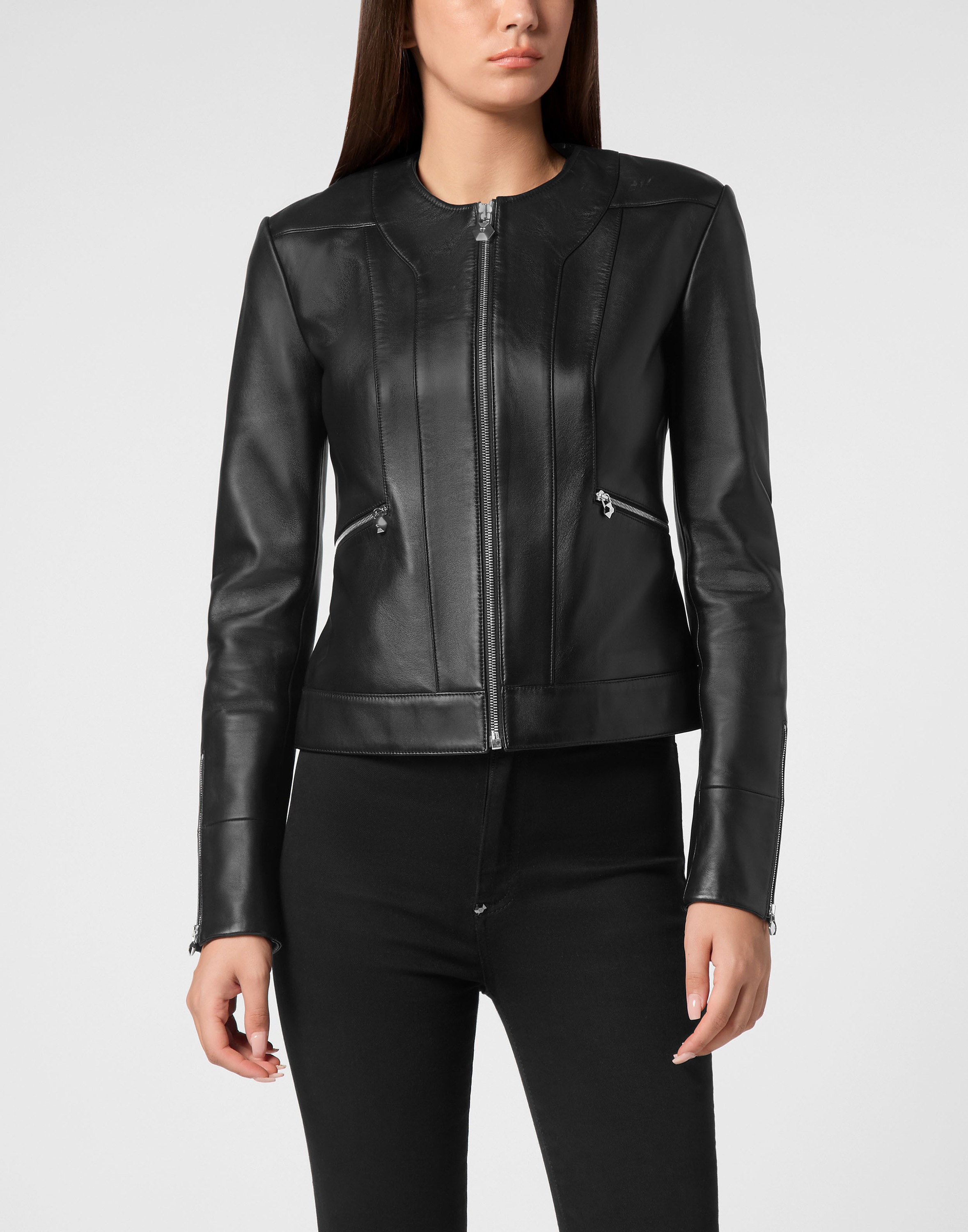 PHILIPP PLEIN Bikerjacke "Leder Biker-Jacke" günstig online kaufen