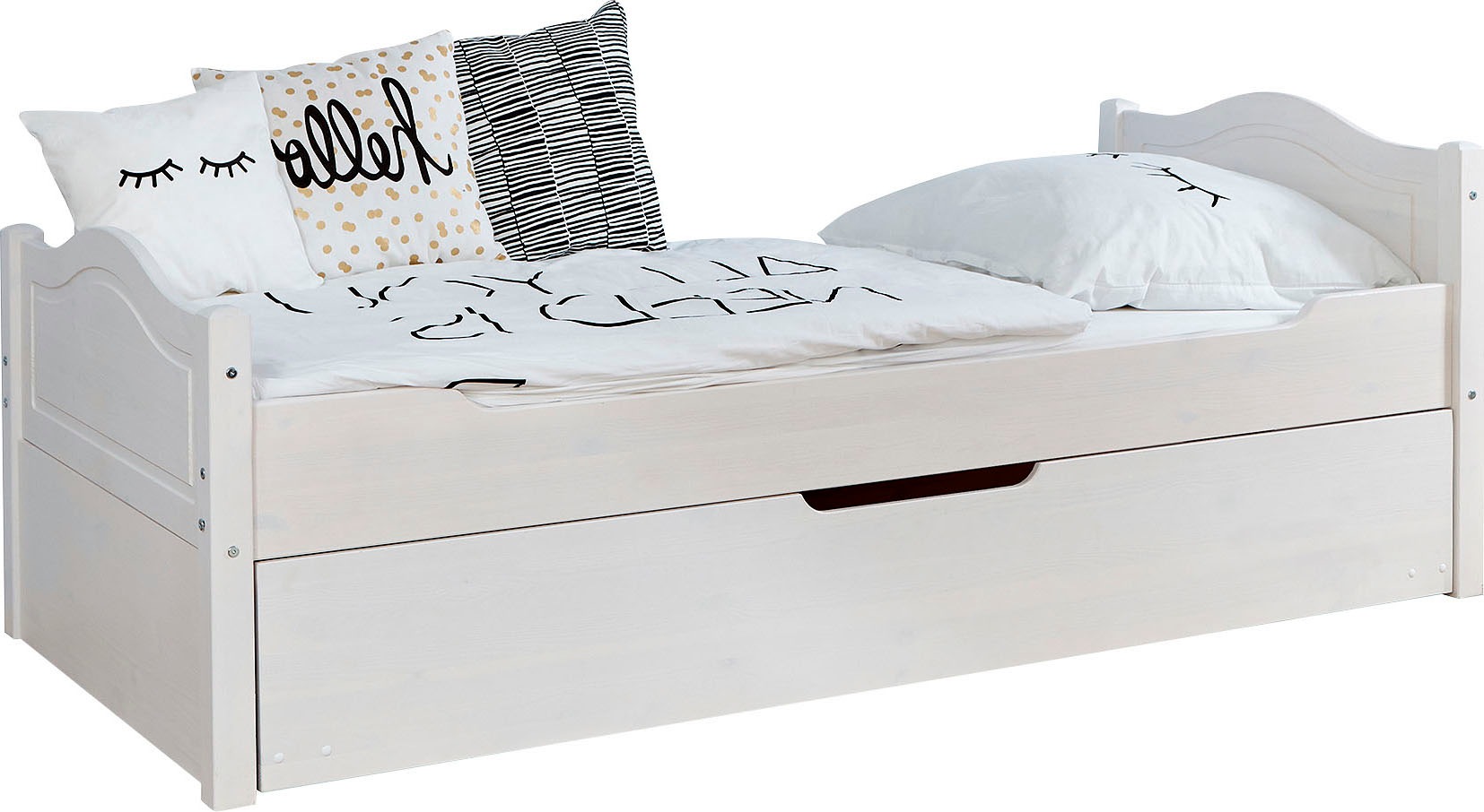Ticaa Jugendbett "Leni", Einzelbett, inkl. Zusatzbett und Rollrost günstig online kaufen
