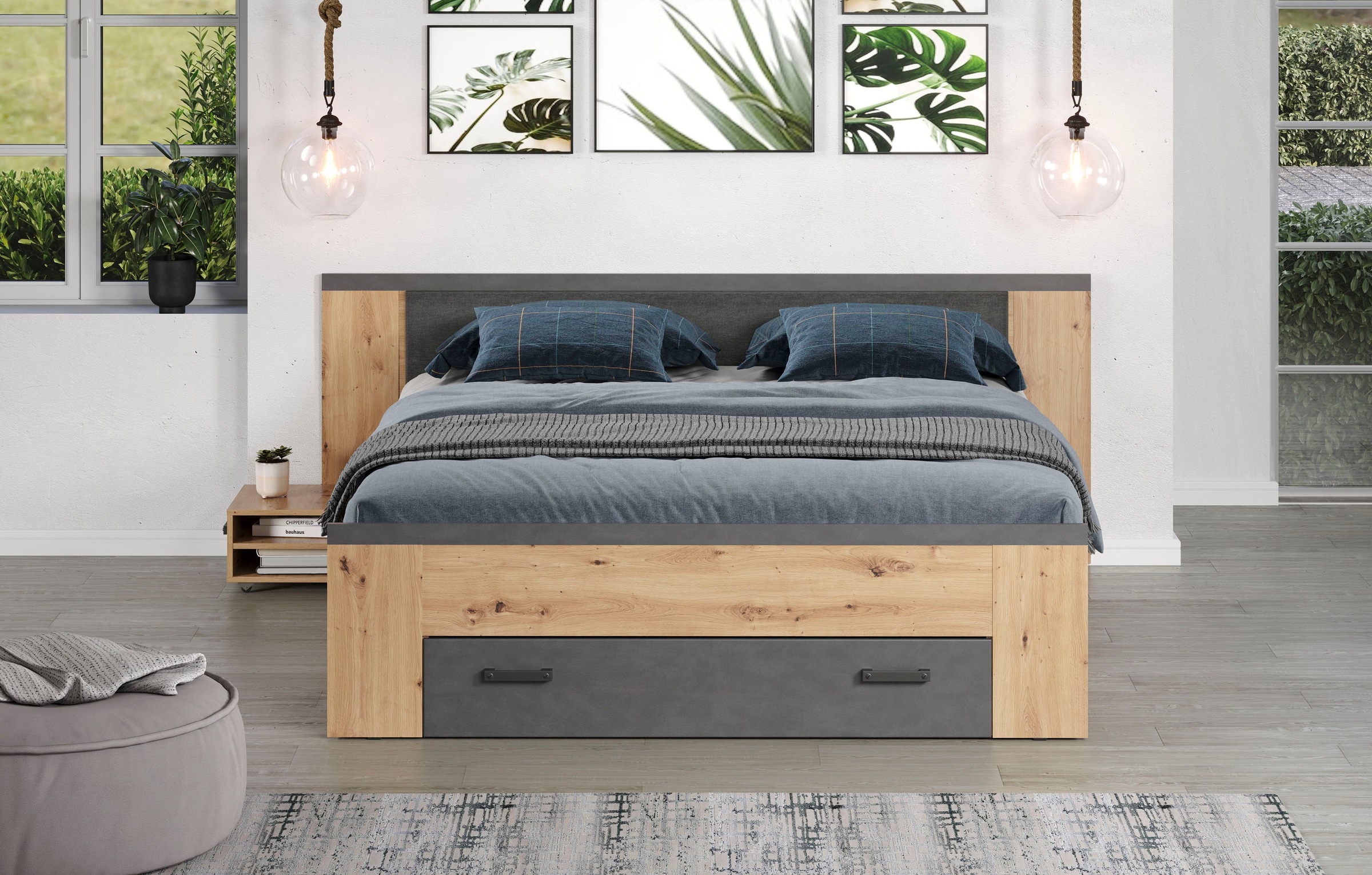 Home affaire Stauraumbett "Ambres" 1 Stk. tlg. ausziehbare Bettkästen, Fäch günstig online kaufen