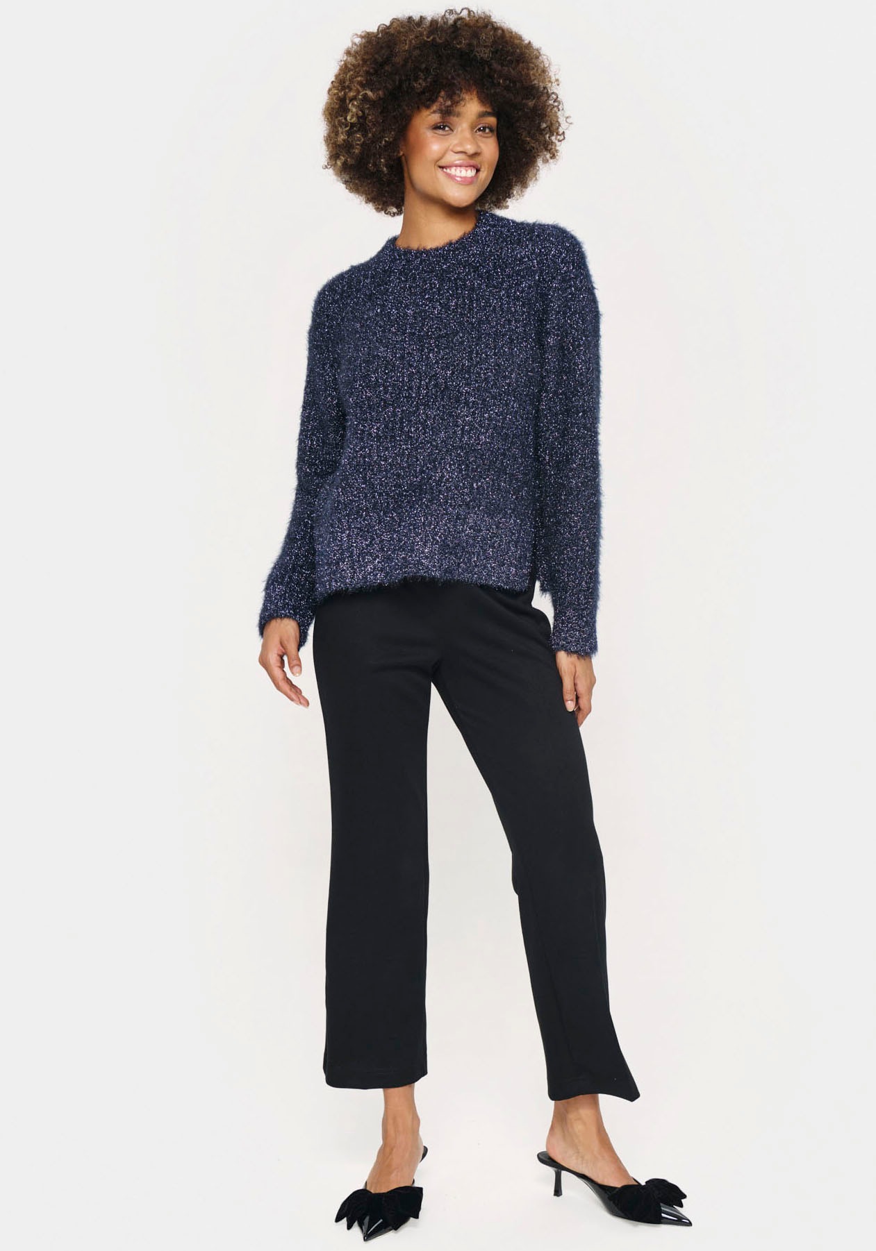 Saint Tropez Strickpullover »HalfaSZ«, aus Glitzergarn