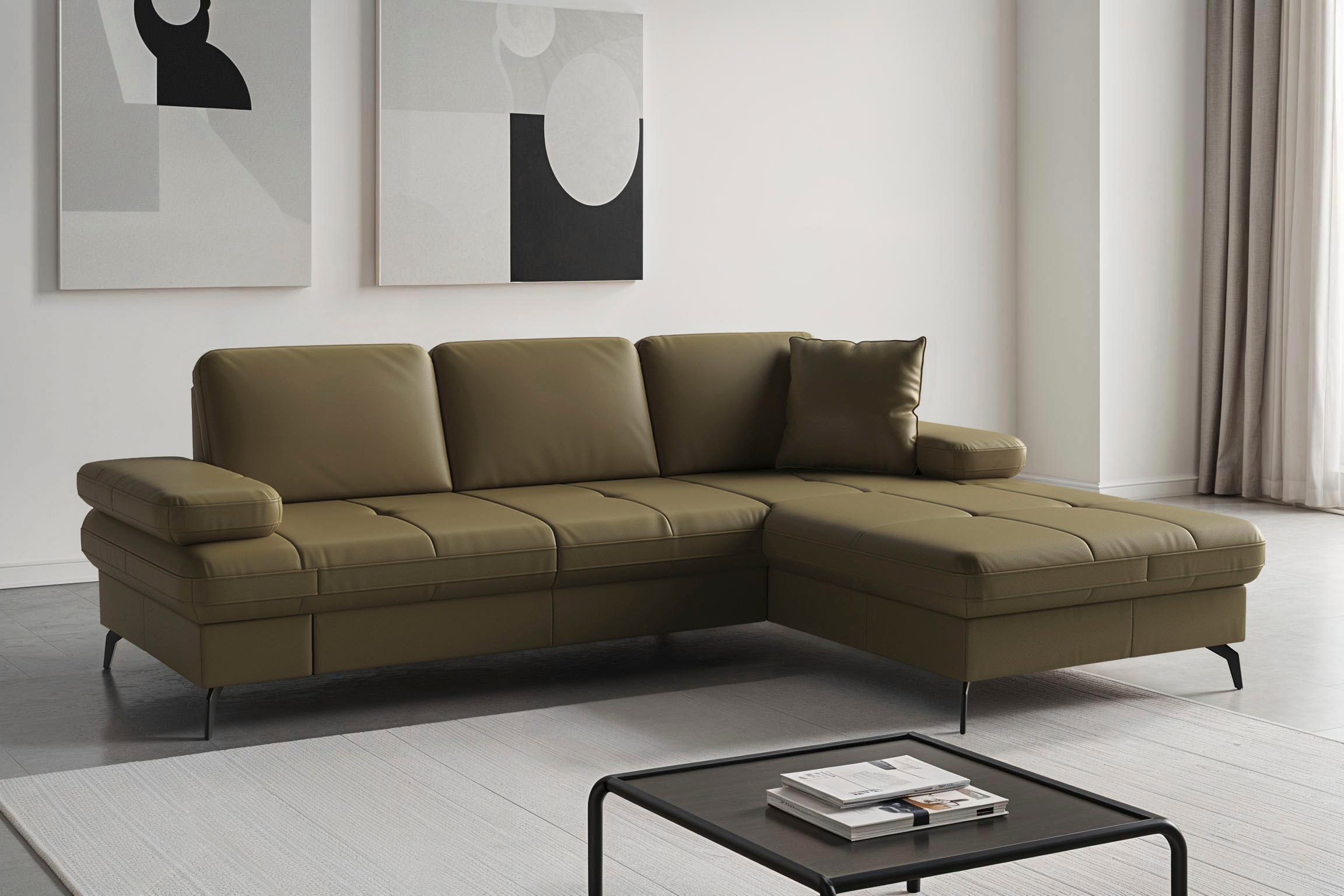 sit&more Ecksofa "Morris Jubi, Recamiere, Breite 247 cm" mit Armteilfunktion, wahlweise mit Schlaffunktion
