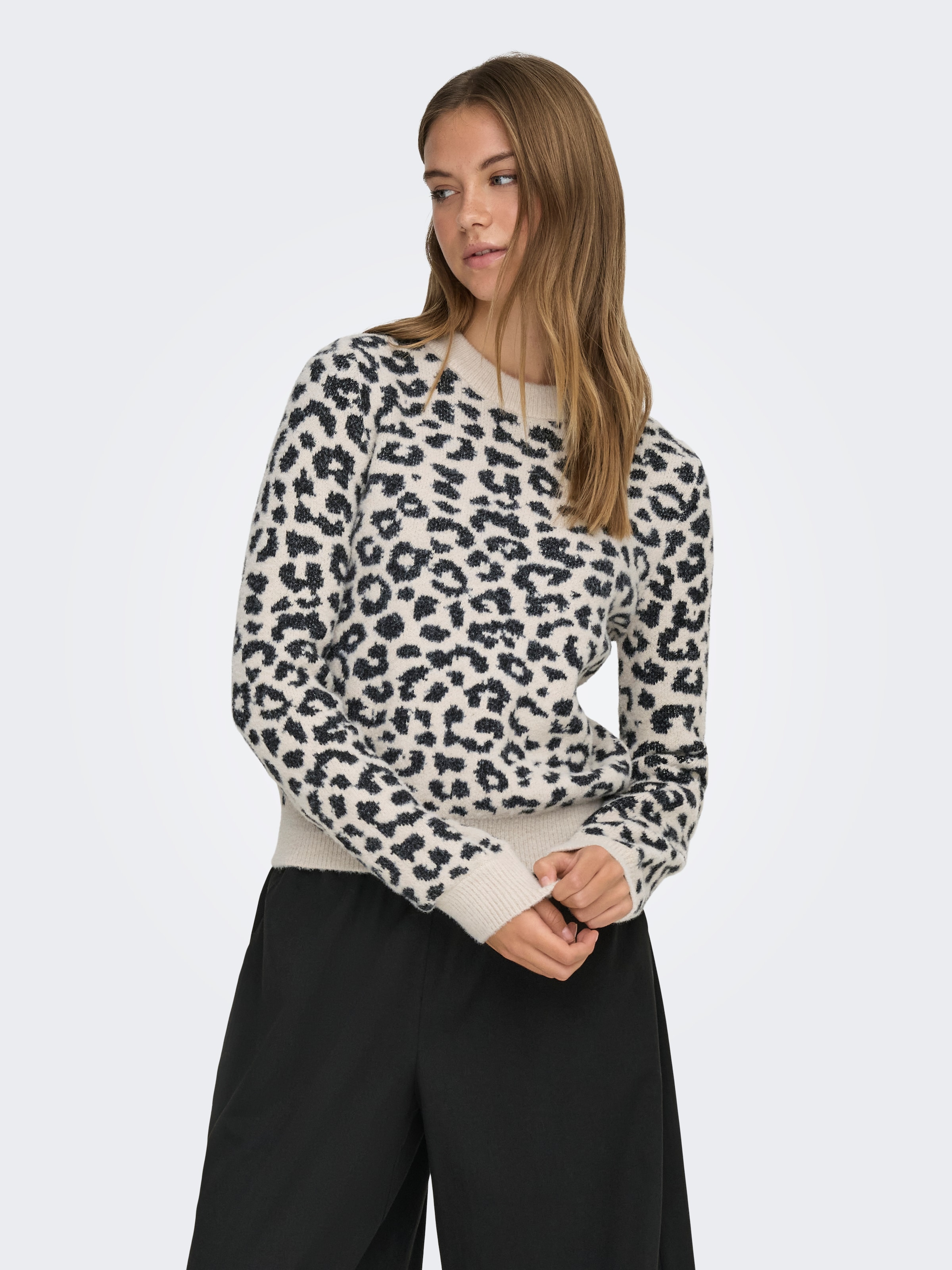JDY Strickpullover »JDYLORRAINE ANIMAL L/S PULLOVER KNT NOOS« Materialmix, regular fit