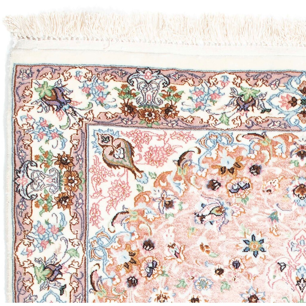 morgenland Orientteppich »Perser - Isfahan - Premium - 118 x 84 cm - rosa«, rechteckig, Wohnzimmer, Handgeknüpft, Einzelstück mit Zertifikat