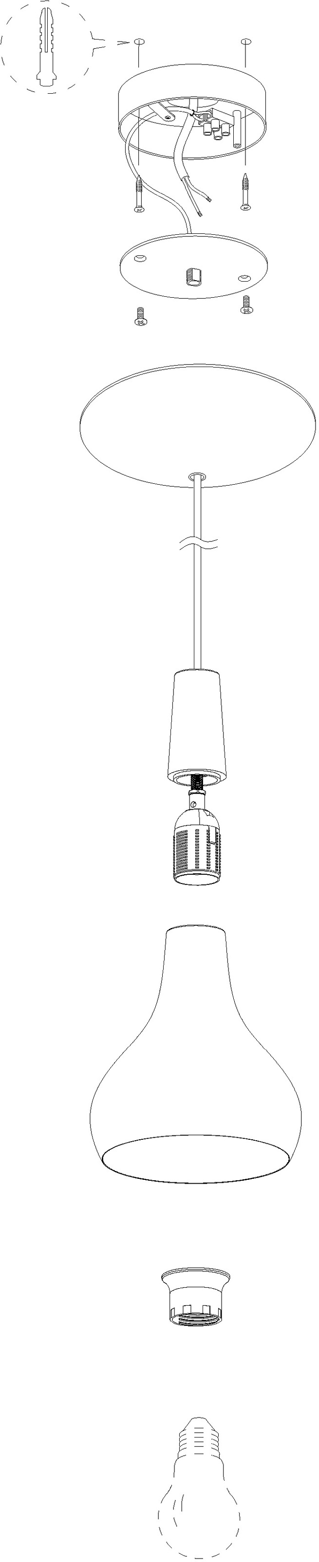 EGLO Hängeleuchte »SABINAR« E27 1 Stk. Hängeleuchte, Esszimmer, Flur, H110 x Ø18 cm, 1X40W exkl.