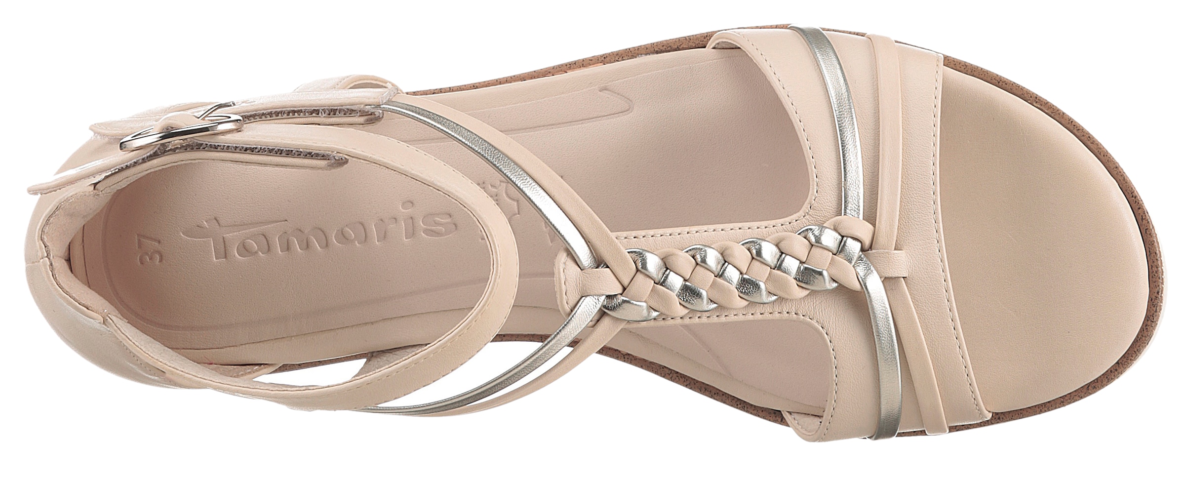 Tamaris Keilsandalette, Riemchensandale, Sommerschuh mit Flechtriemchen