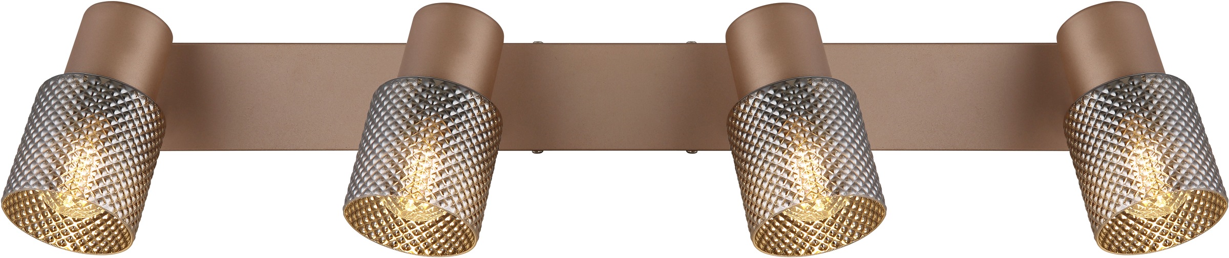 GLOBO LIGHTING Deckenstrahler »SATELLA«, Leuchtmittel E14 | ohne Leuchtmittel, Deckenspot/kaffeefarben/Glaskupferfarb./Kristalleffekt/Flur/Wohnzimmer