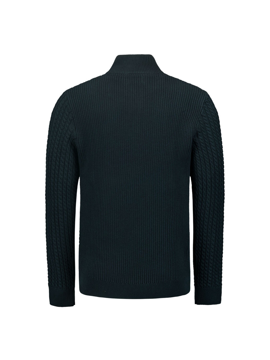 NO EXCESS Rollkragenpullover »No Excess Jacquard-Pullover mit Halbknopfleiste«