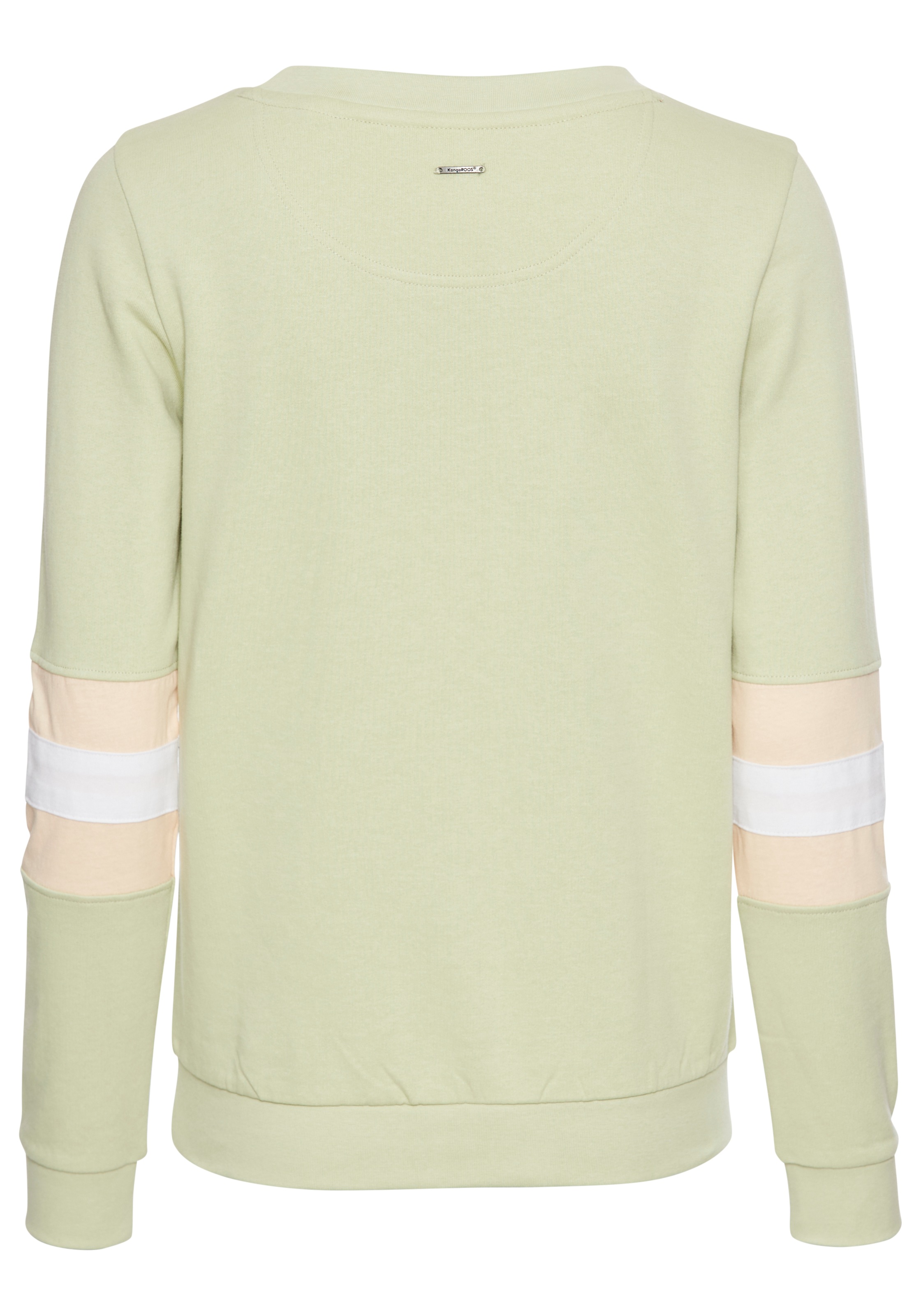 KangaROOS Sweatshirt, Langarm, figurumschmeichelnde Passform, bedruckte Optik