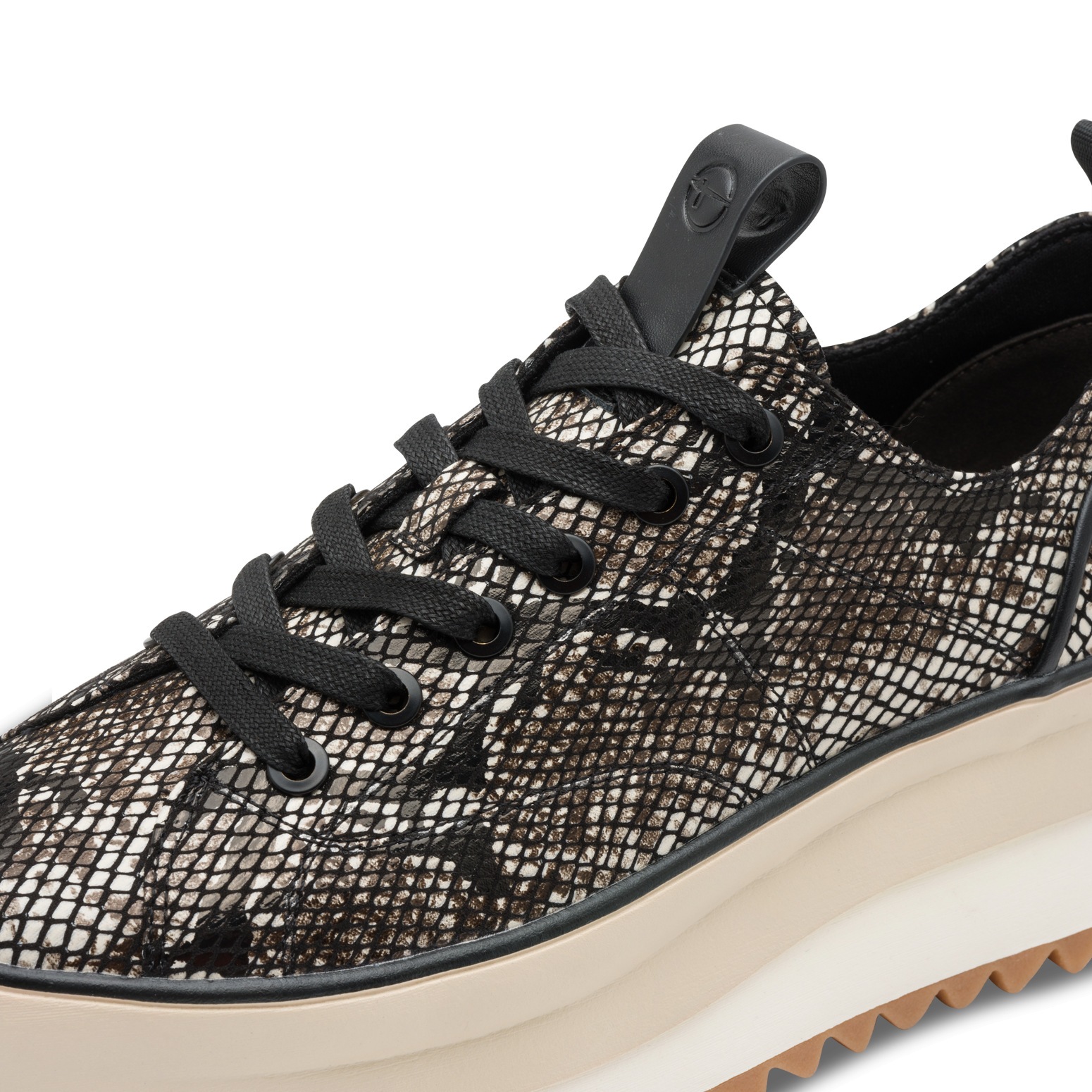 Tamaris Plateausneaker, Halbschuh, Schnürschuh, Trendschuh im Snake-Look