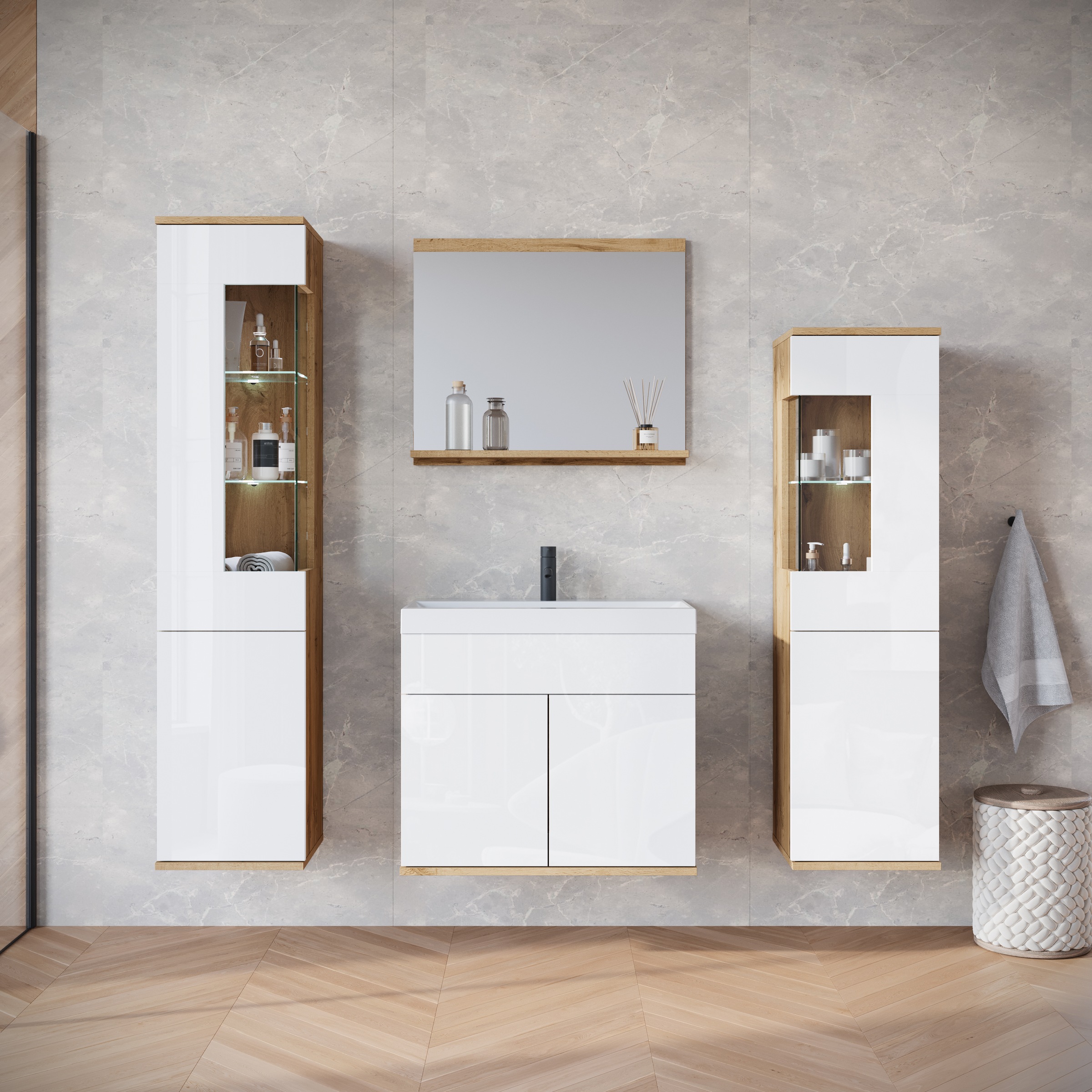 INOSIGN Badmöbel-Set "Kenia", (Set, 5 St.), Modernes Badmöbel-Set mit viel günstig online kaufen