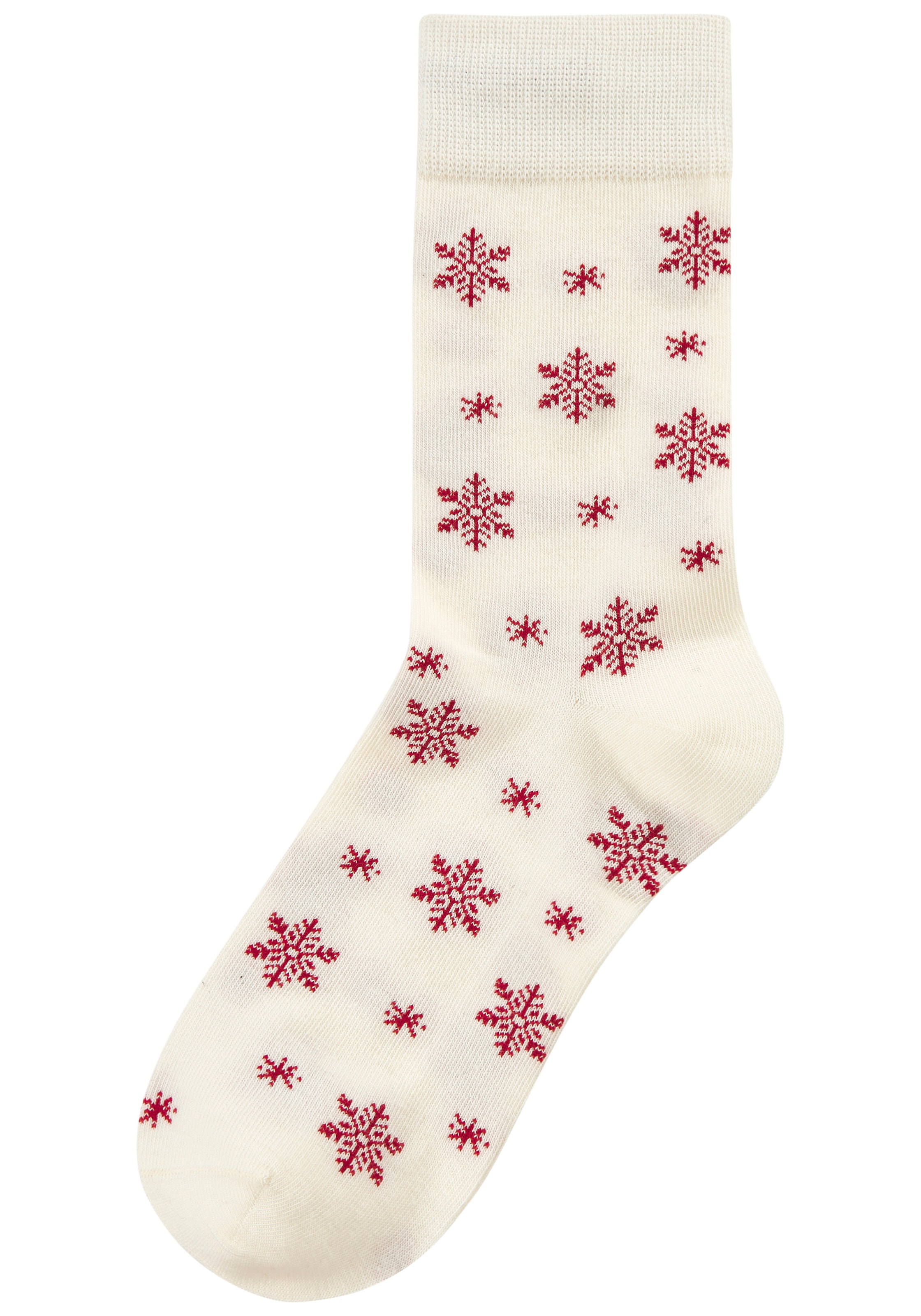 LASCANA Socken Packung, 3 Paar tlg. mit weihnachtlichem Dackelmotiv