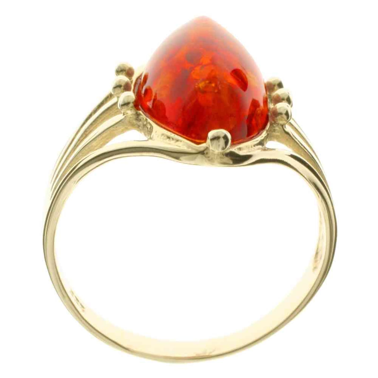 Fingerring OSTSEE-SCHMUCK "- Lisbeth - Gold 333/000 - Bernstein" Gr. 58, gold (gold 333, goldfarben, gelb), Fingerringe, Damen, 58, Fingerring 5