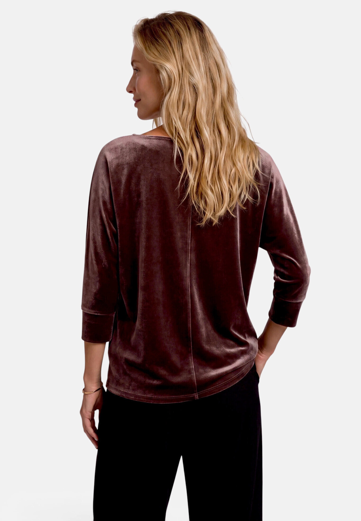 Zero 3/4-Arm-Shirt »Damen mit Fledermausärmeln« 1 Glitzer