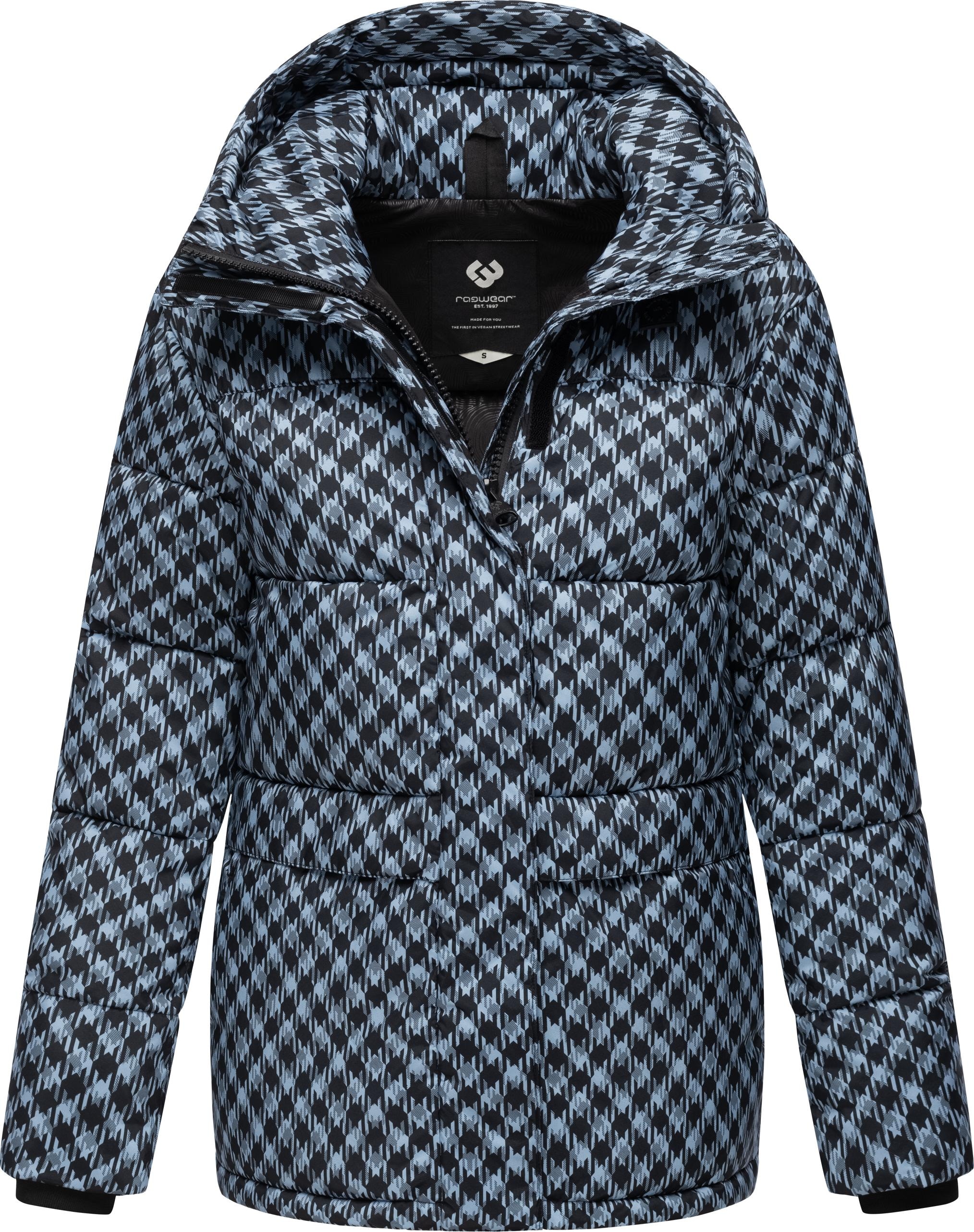 Ragwear Steppjacke »Wikesh Print«, mit Kapuze, Damen Winterjacke mit angesagtem Hahnentritt-Muster