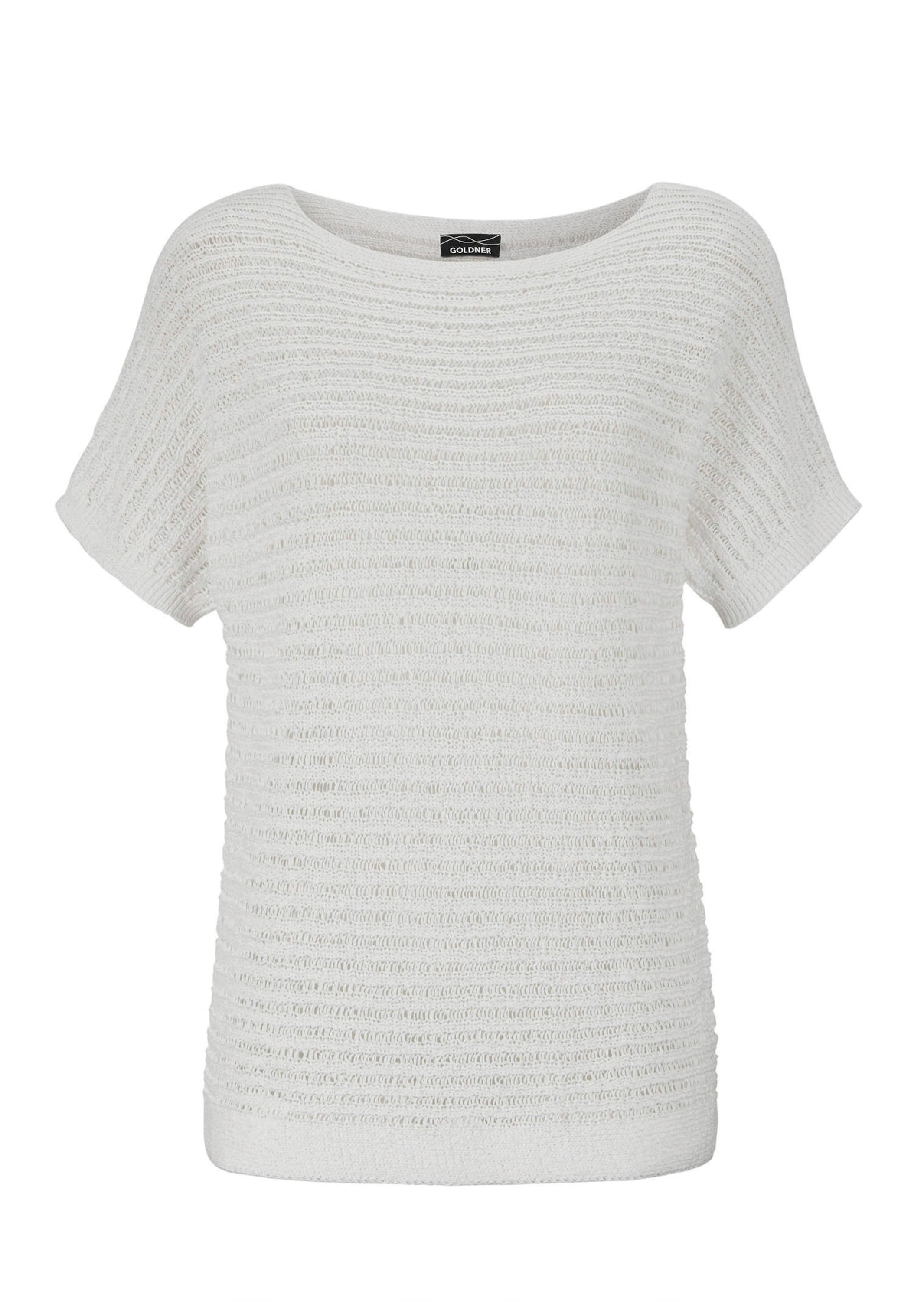 GOLDNER Rundhalspullover "Kurzarm-Pullover mit Rippen" günstig online kaufen