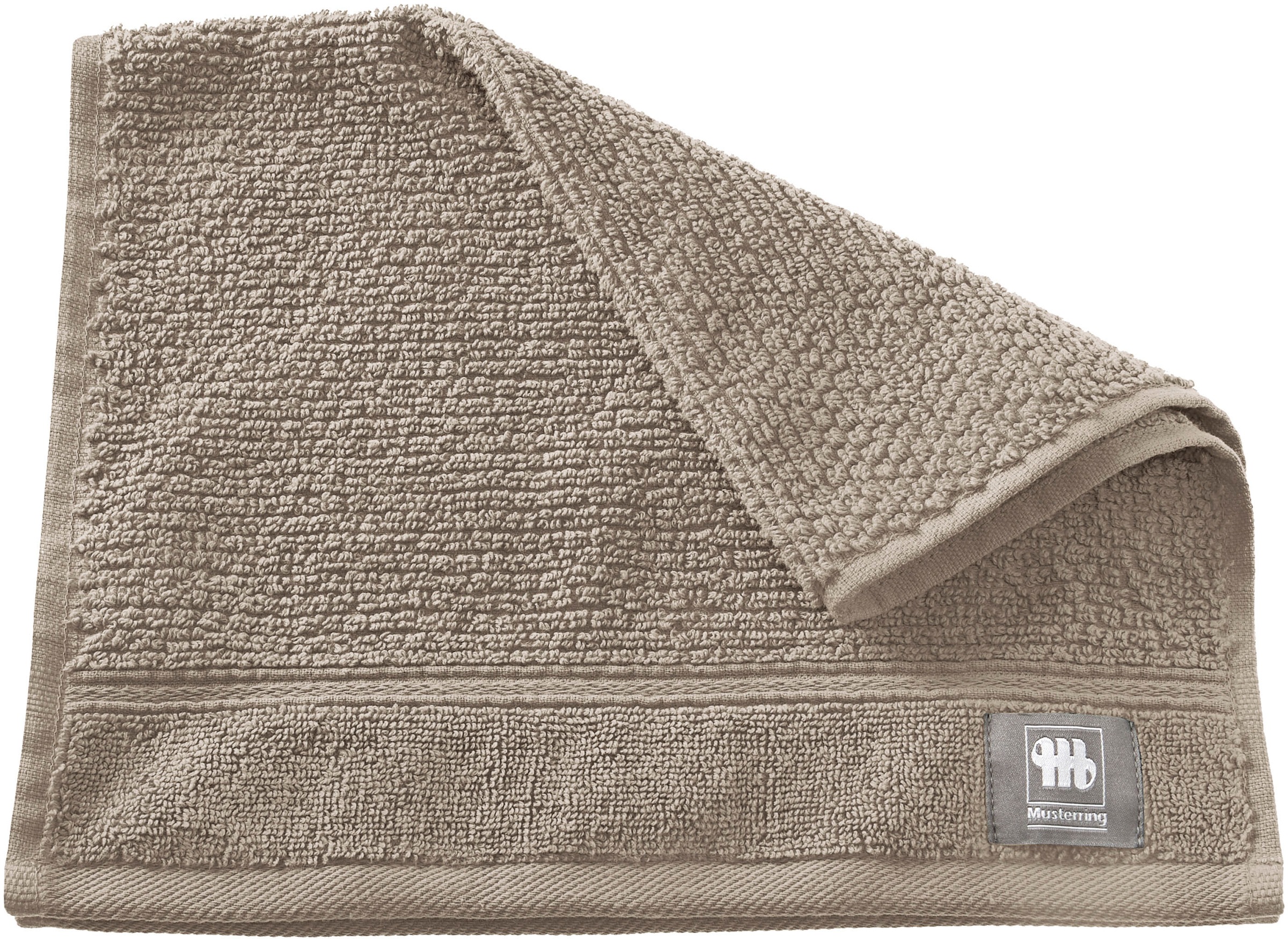 Gästehandtuch MUSTERRING, B:30cm L:50cm, grau, Frottee, Baumwolle, Handtücher, "Solid", hautschmeichelnde Airtouch Qualität