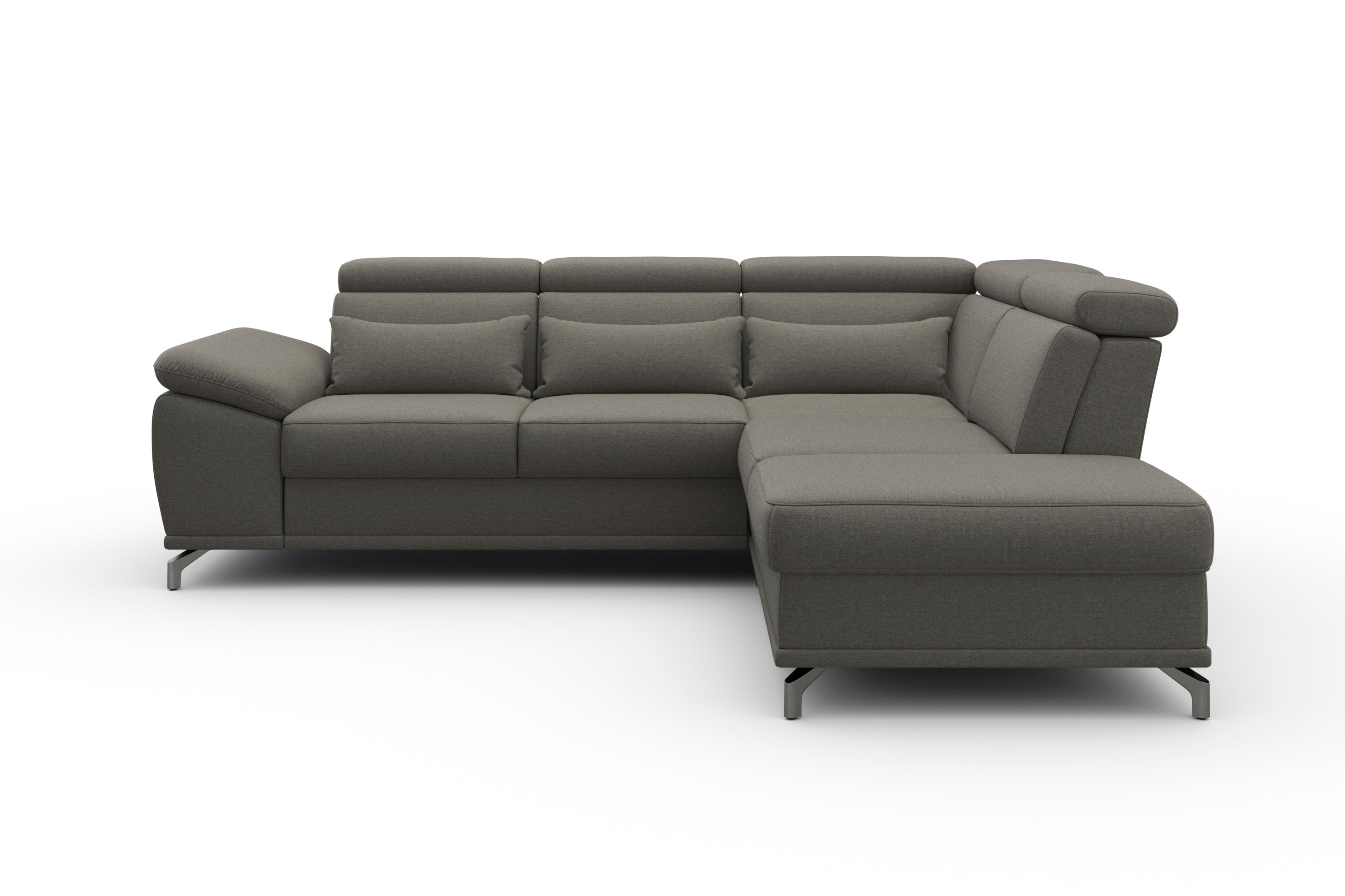 sit&more Ecksofa "Cabrio L-Form, B: 274 cm, mit Sitztiefen-, Arm- & Kopfteilverstellung" 3 Nierenkissen, Federkern, optional Schlaffunktion und Stauraum