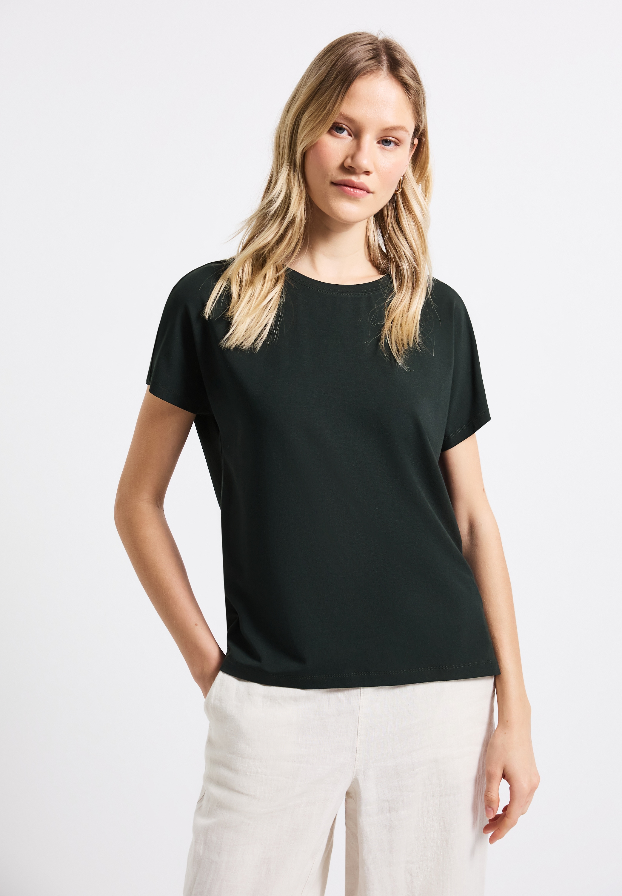 STREET ONE T-Shirt, aus strecthigem Viskosematerial