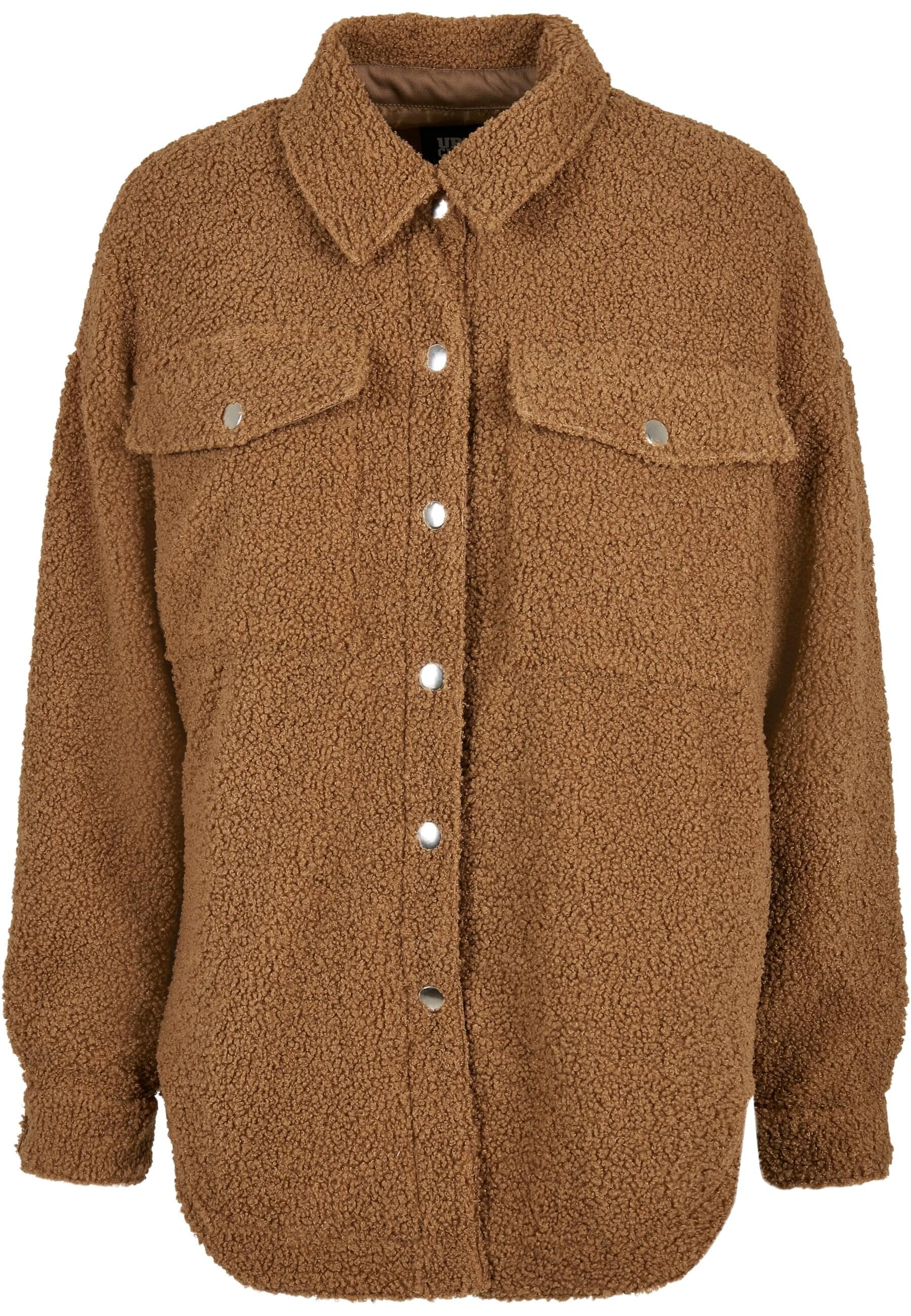 URBAN CLASSICS Langarmhemd "Urban Classics Damen Ladies Sherpa Overshirt" 1 günstig online kaufen